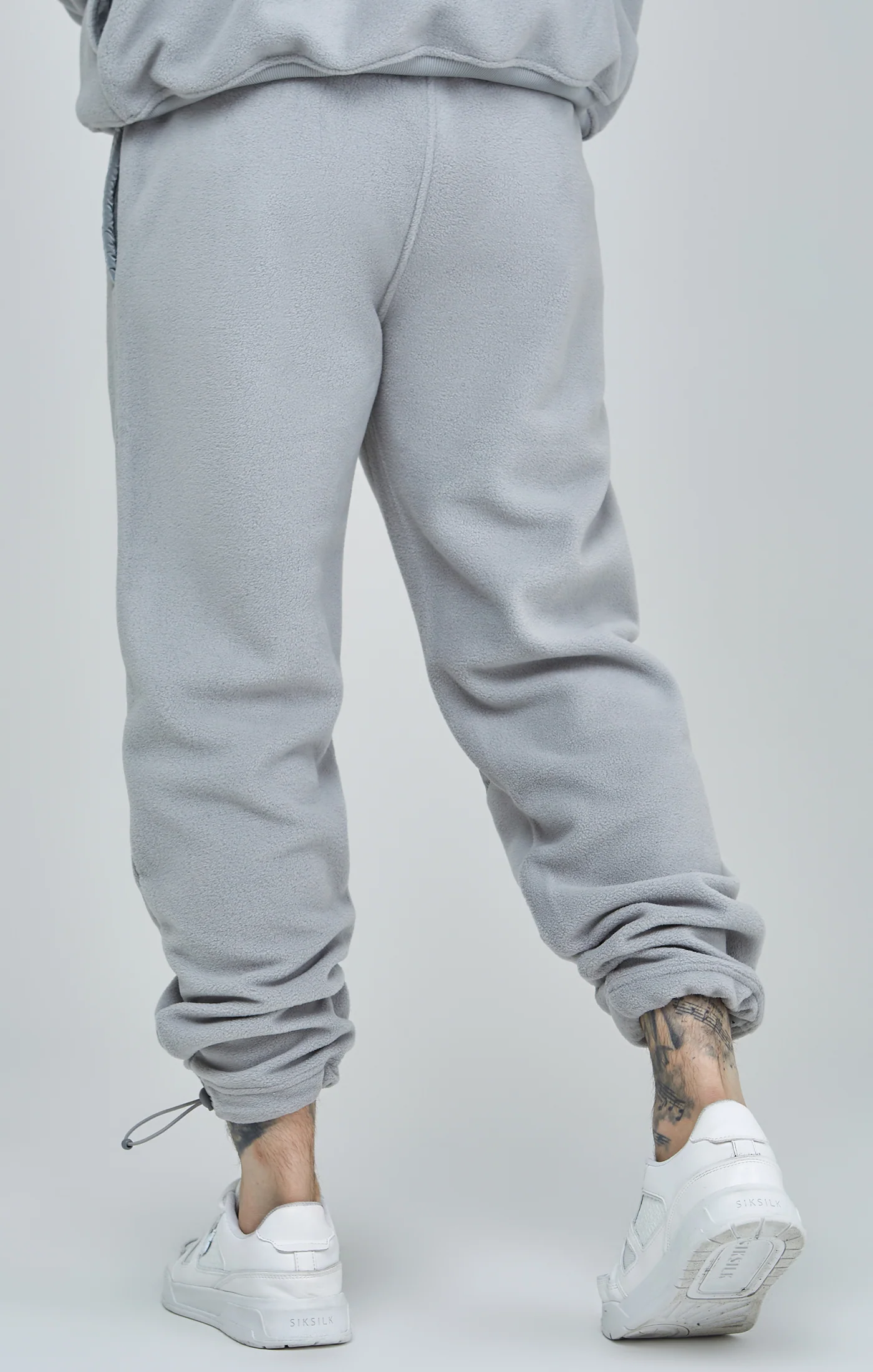 Grey Polar Fleece Panelled Cuffed Jogger - Image 4