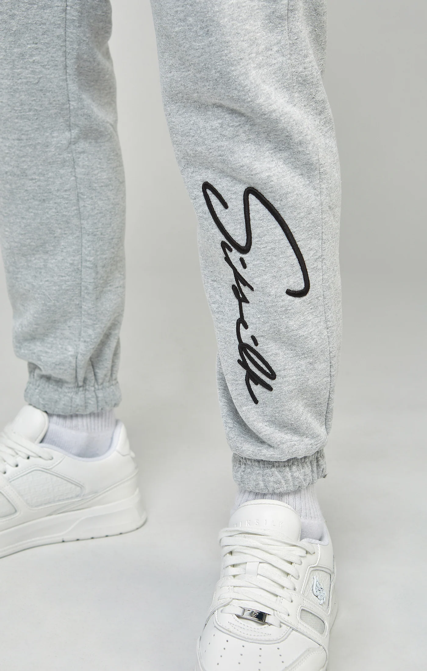 Grey Script Embroidery Jogger - Image 3
