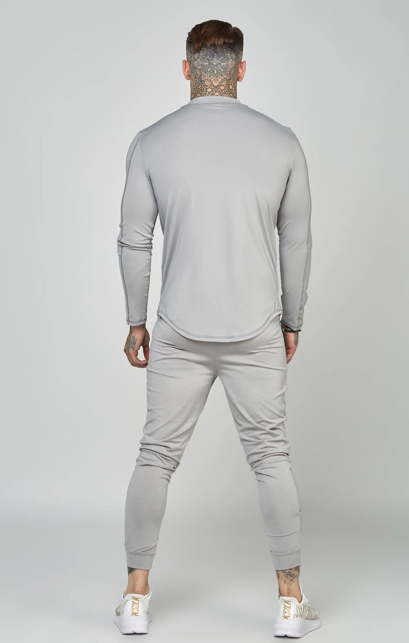 Grey Sports Muscle Fit Long Sleeve Top - Image 5