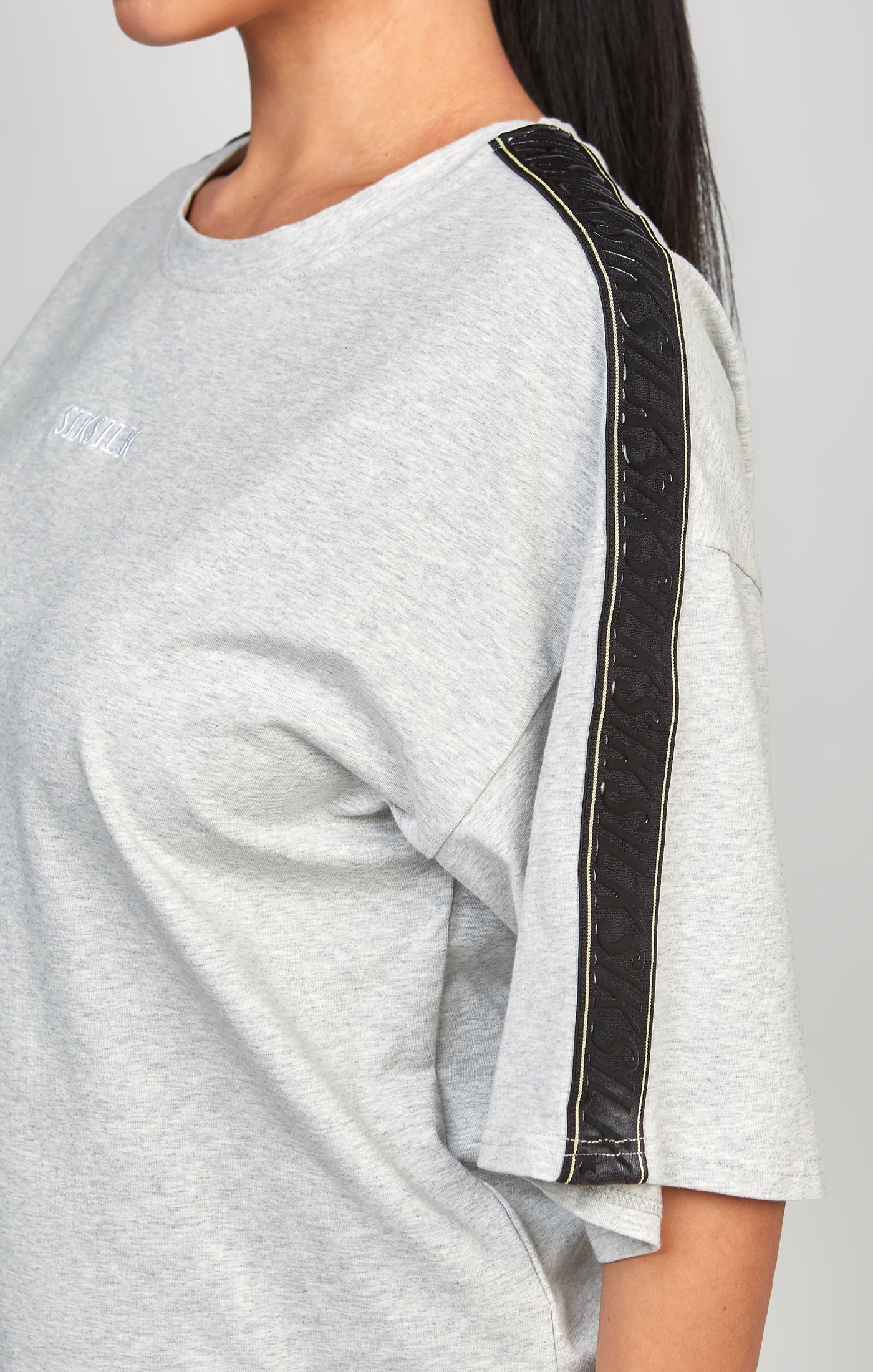 Grey Taped Crop T-Shirt