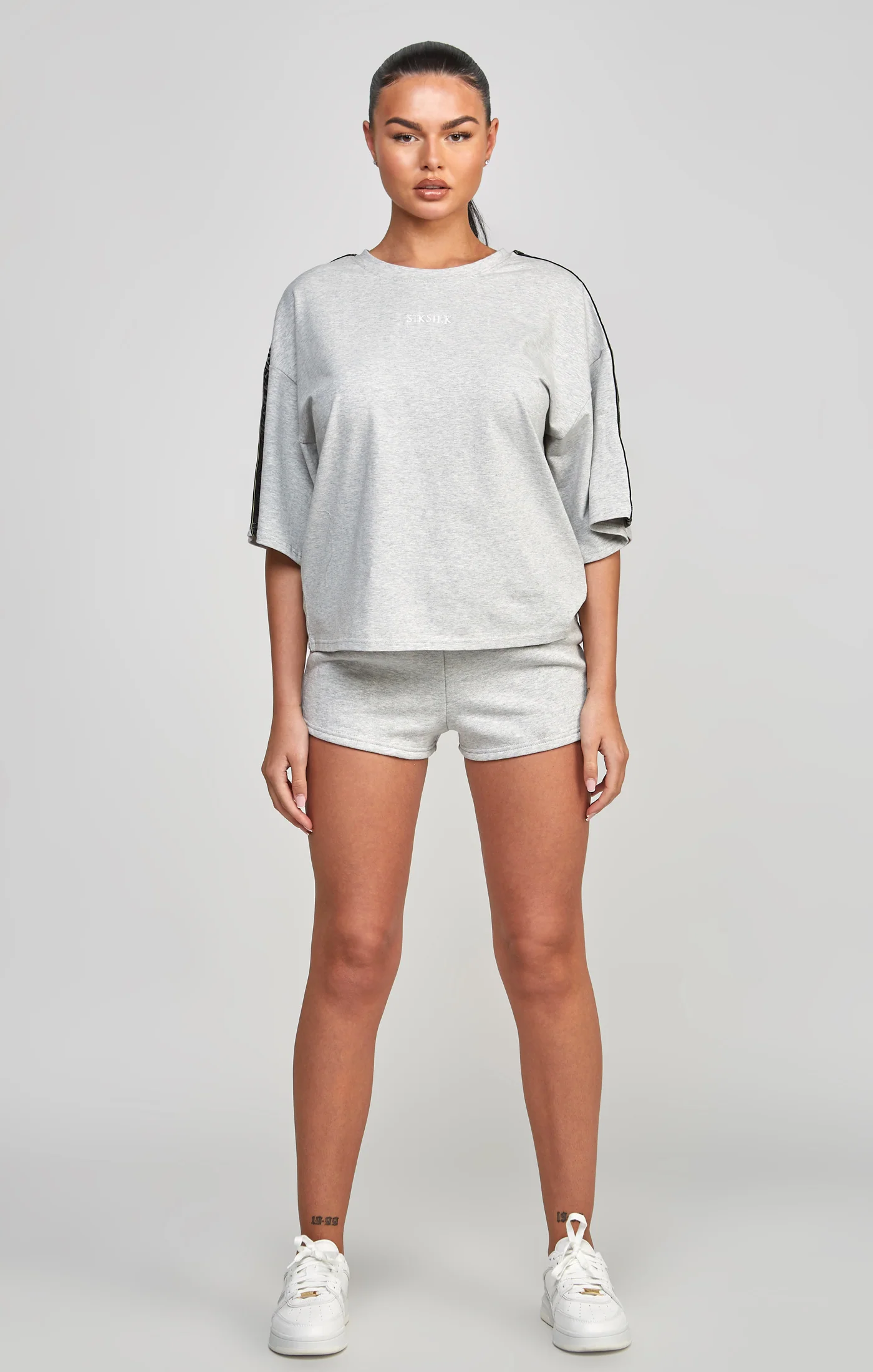 Grey Taped Crop T-Shirt - Image 5