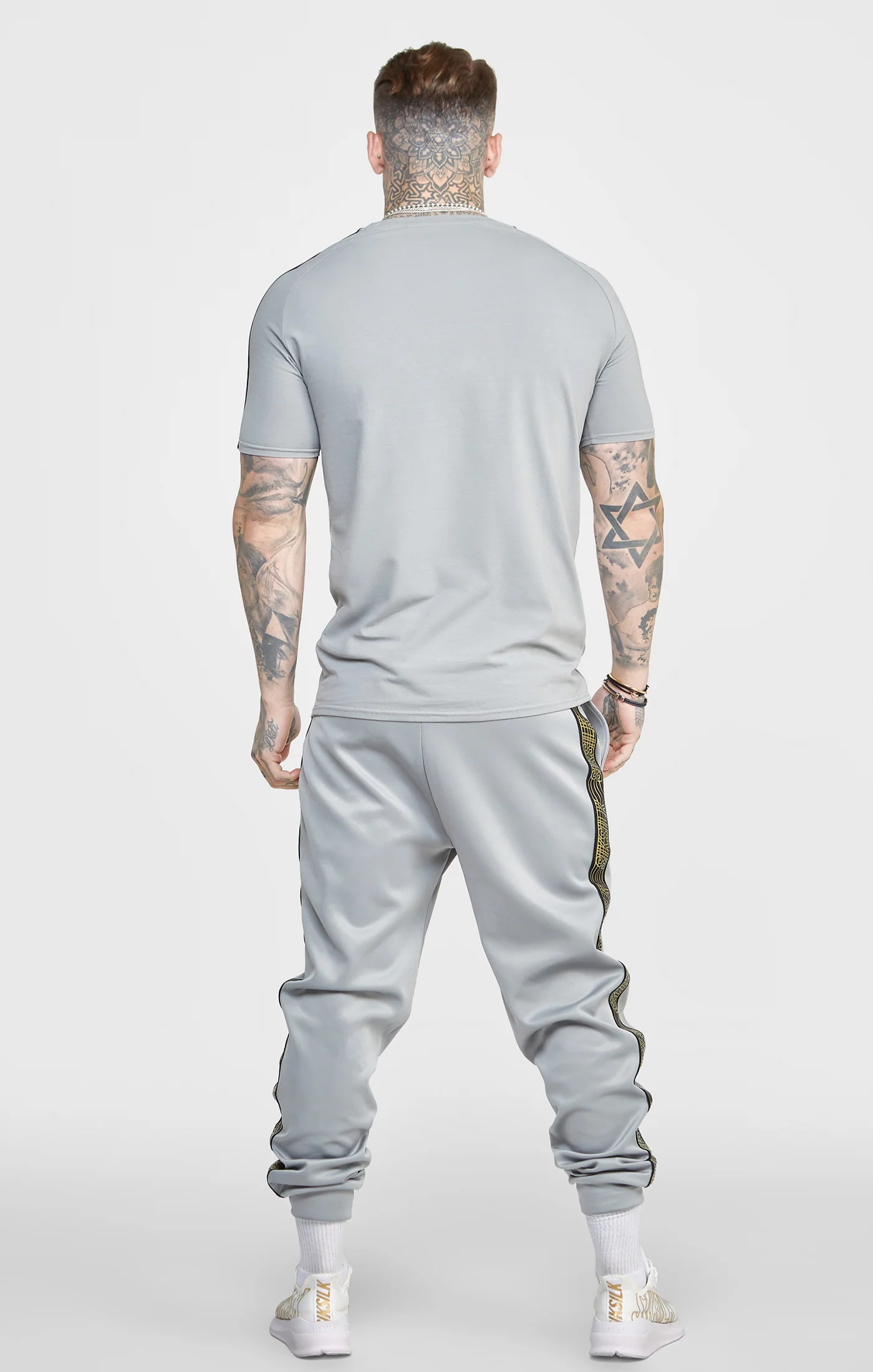 Grey Taped Logo T-Shirt - Image 5