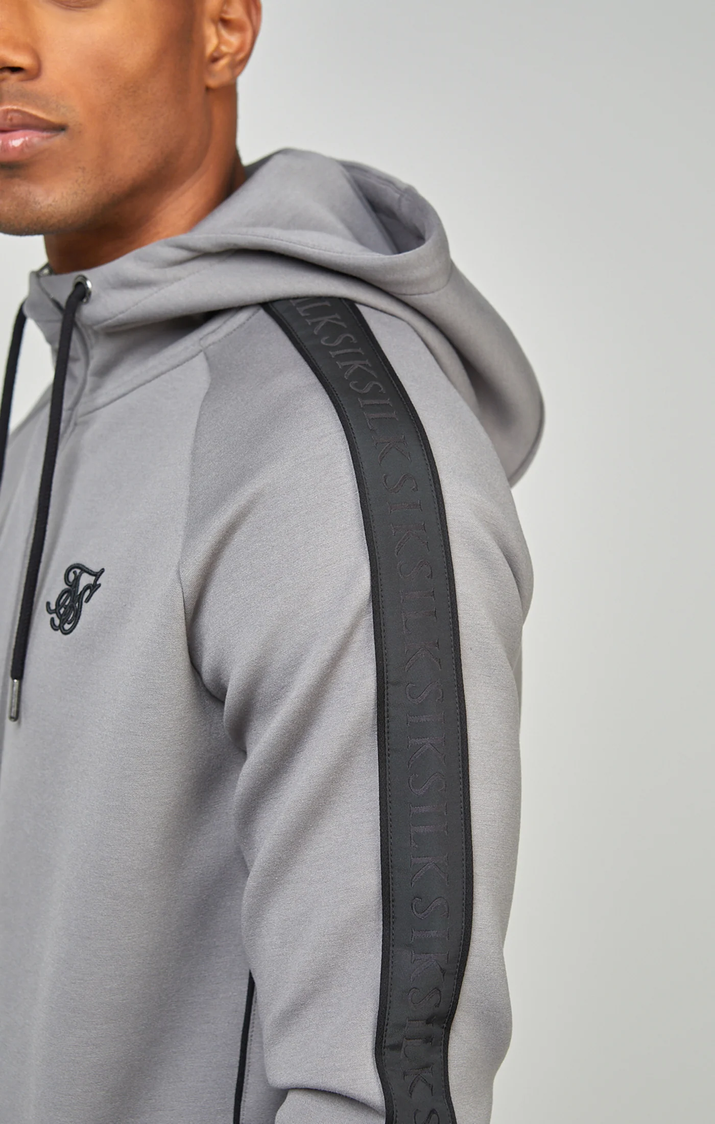 Grey Taped Zip Thru Hoodie & Jogger Set - Image 7