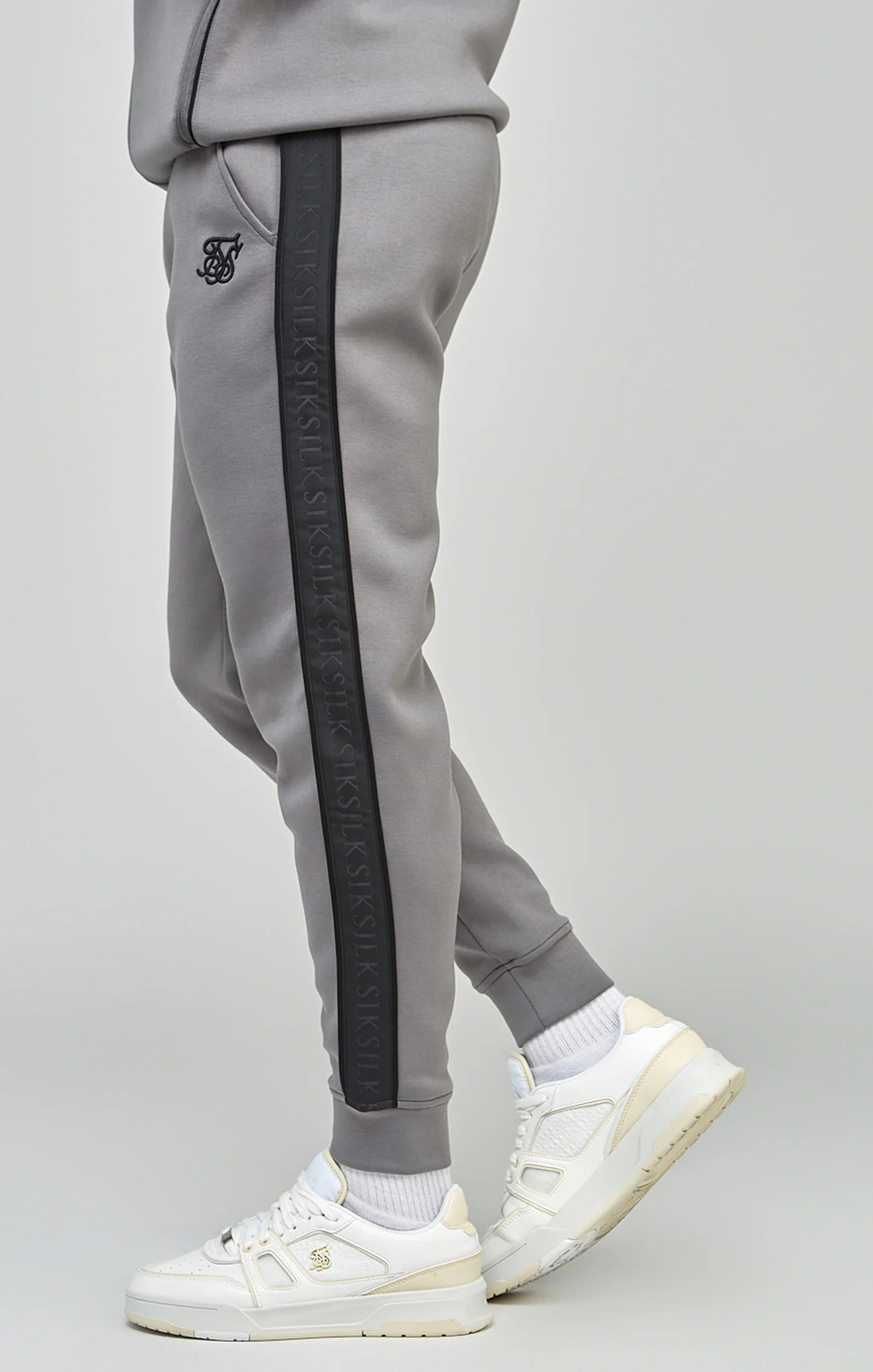 Grey Taped Zip Thru Hoodie & Jogger Set - Image 9