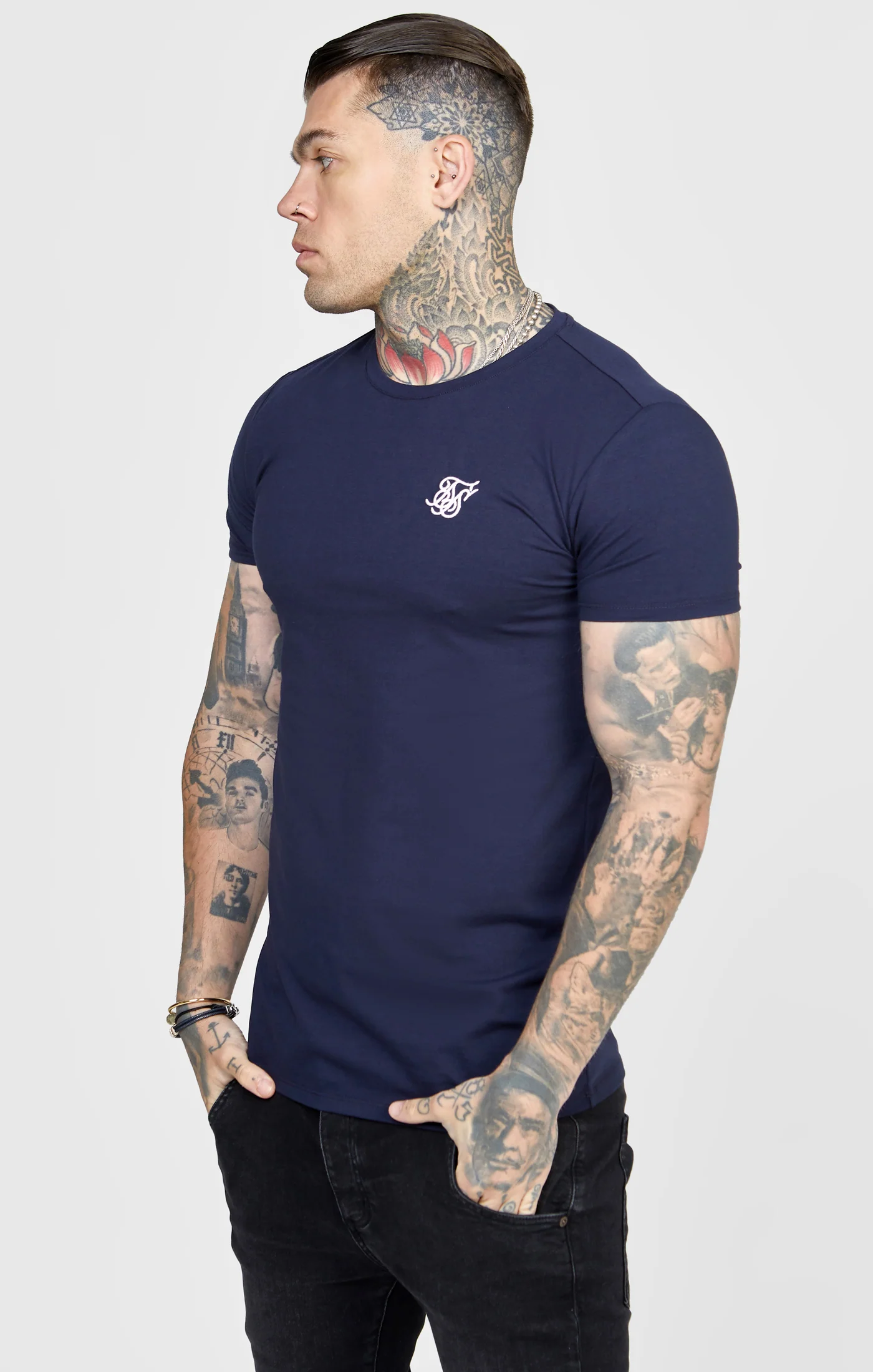 Grey Twin Pack Muscle Fit T-Shirt - Image 3