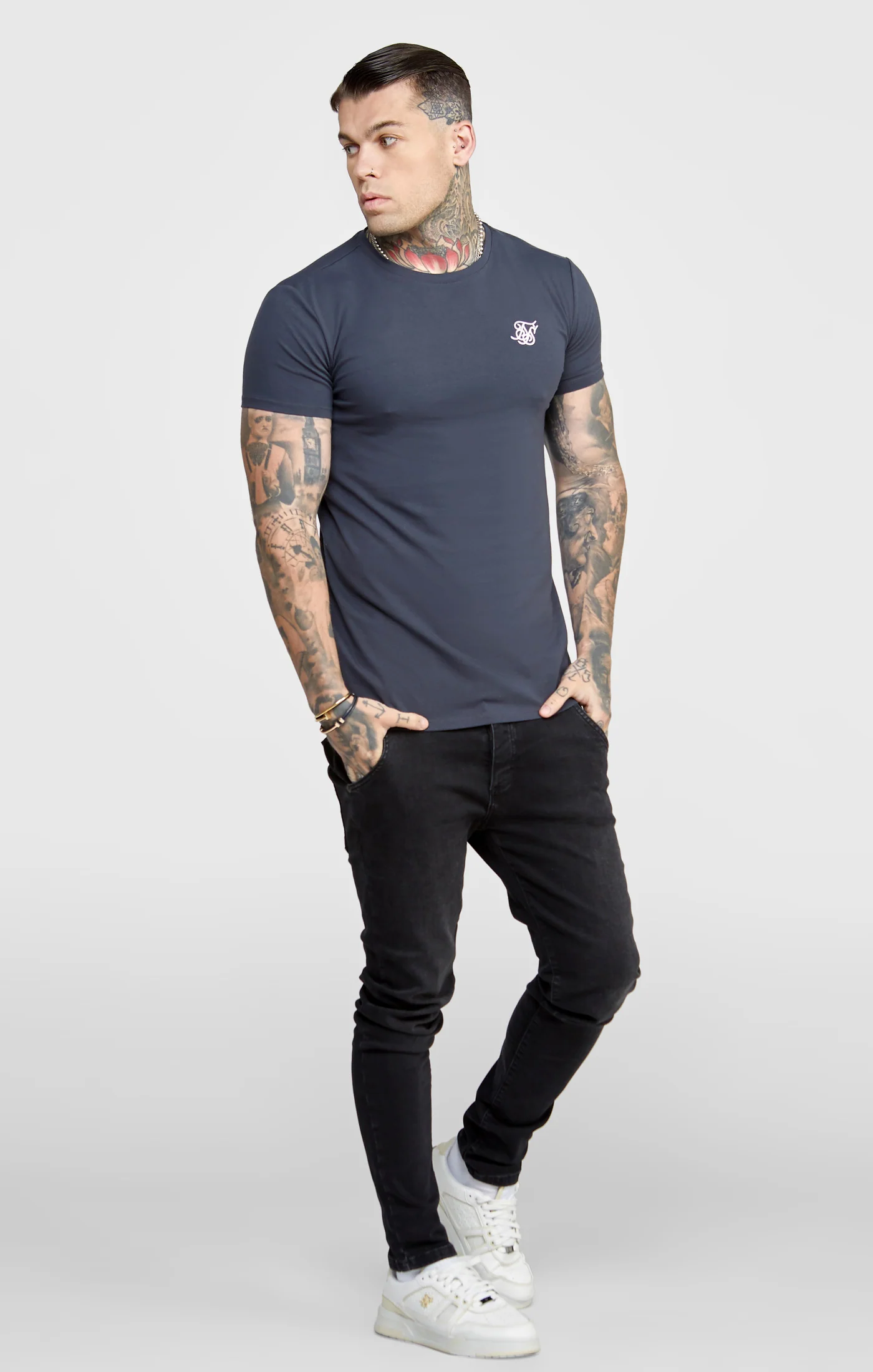 Grey Twin Pack Muscle Fit T-Shirt - Image 4