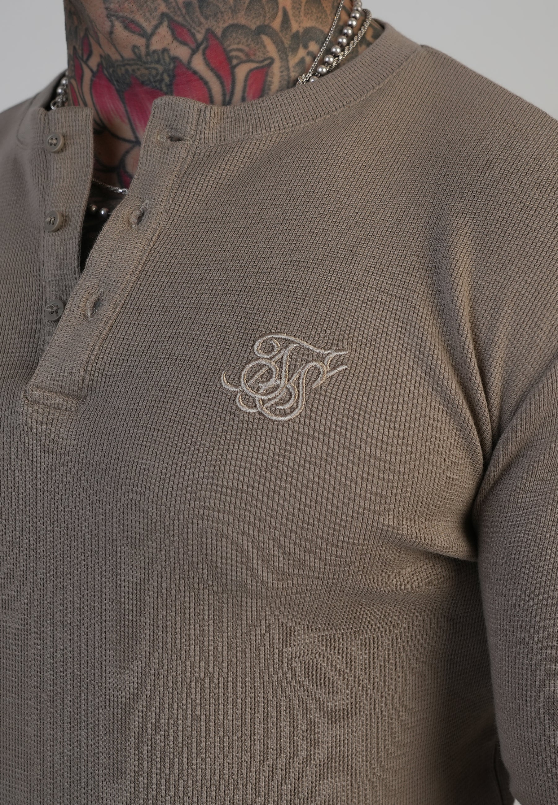 Beige Henley T-Shirt - Image 2