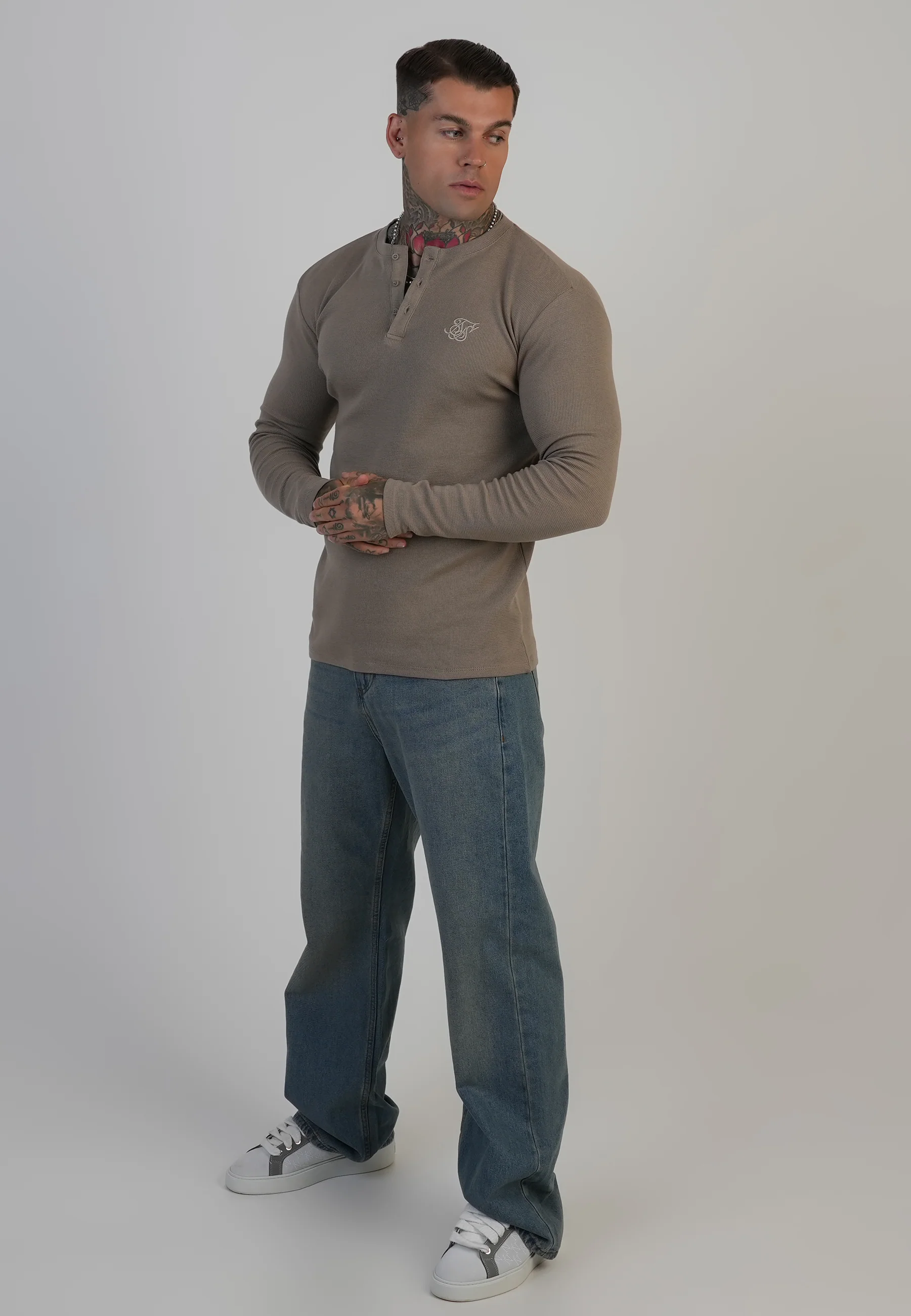Beige Henley T-Shirt - Image 3