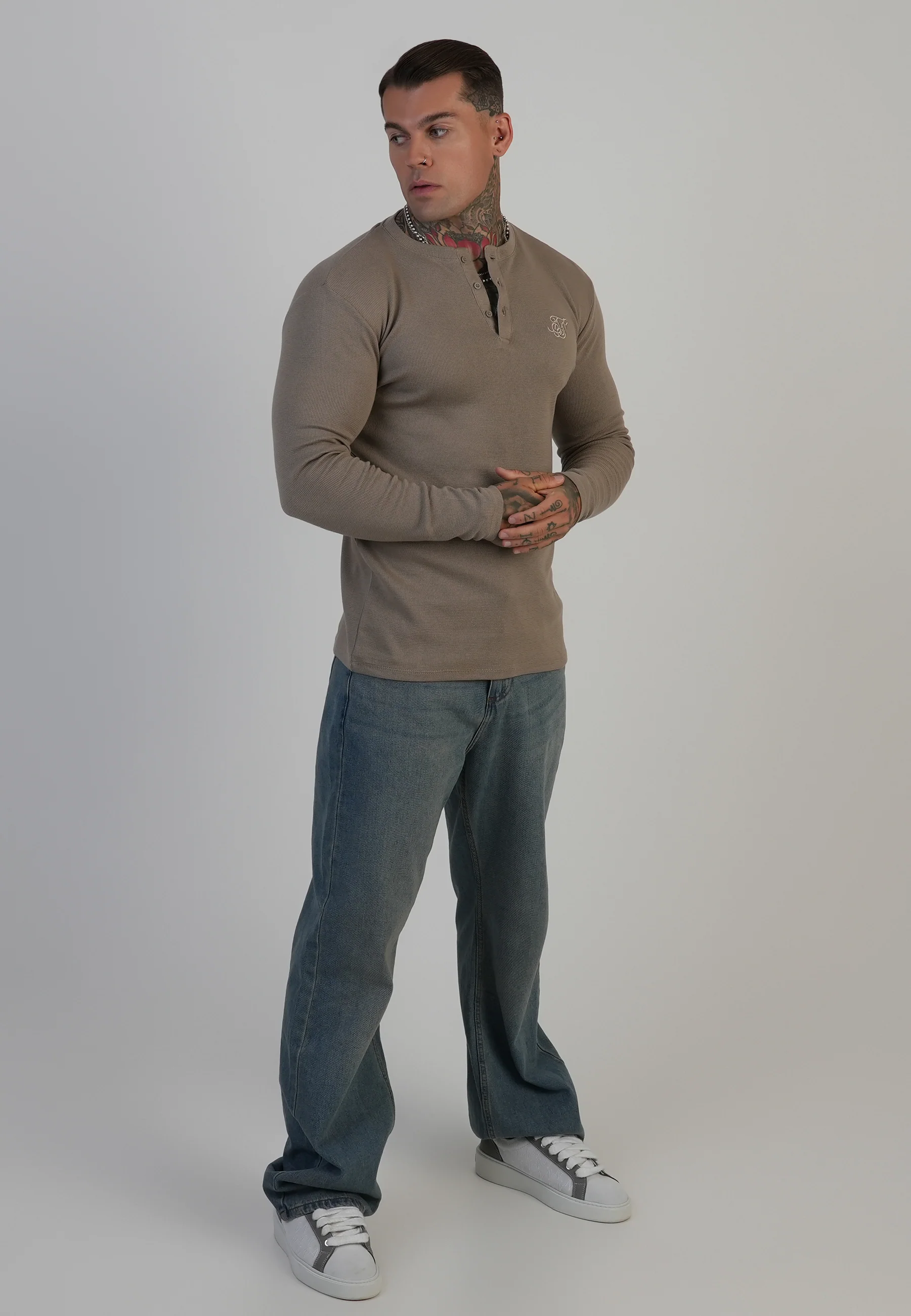 Beige Henley T-Shirt - Image 4