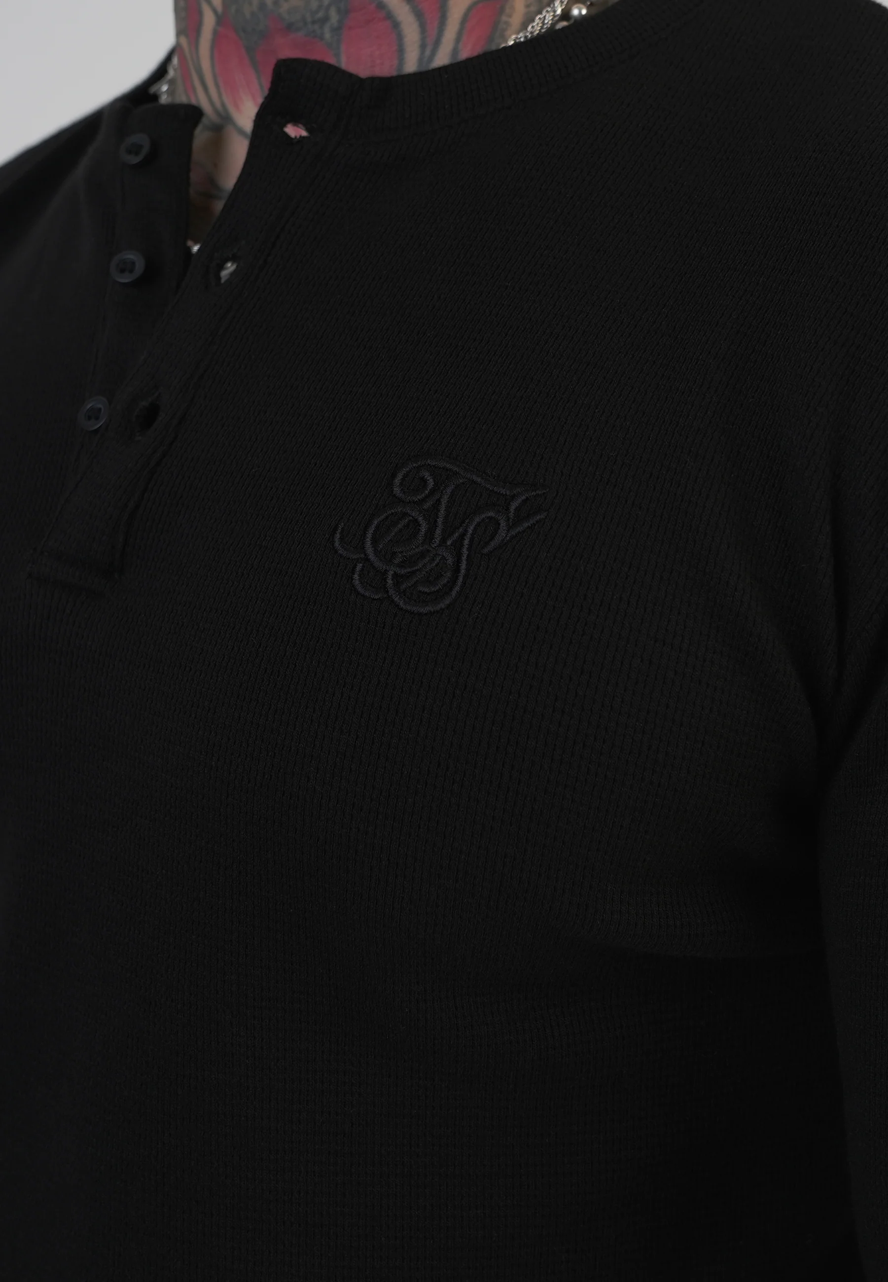 Black Henley T-Shirt - Image 3