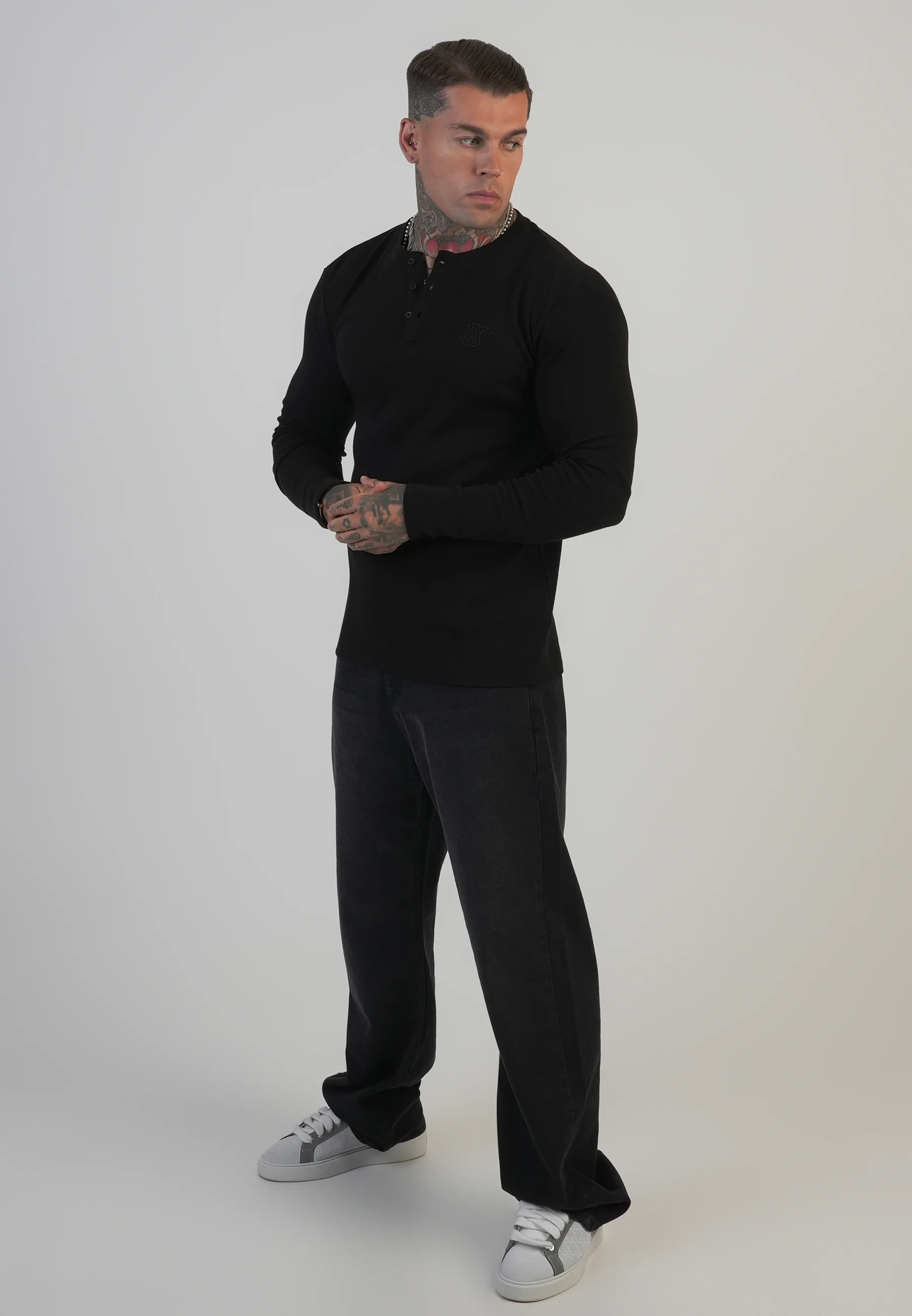 Black Henley T-Shirt - Image 4