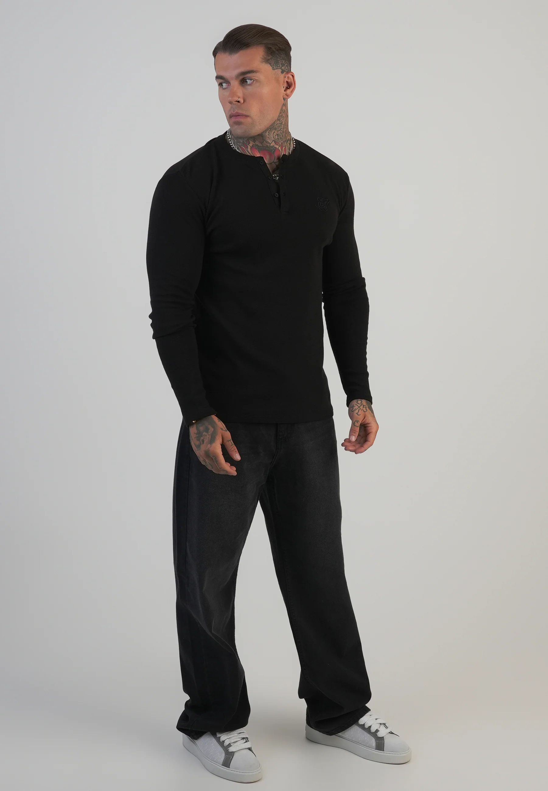 Black Henley T-Shirt - Image 5