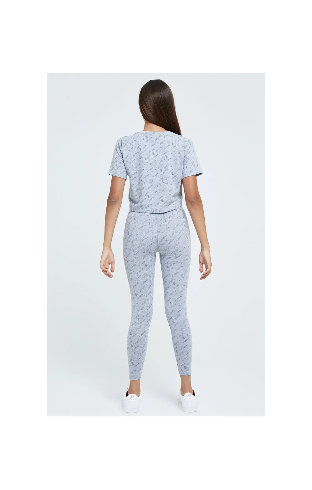 Illusive London Aop Crop Tee - Grey Marl - Image 4