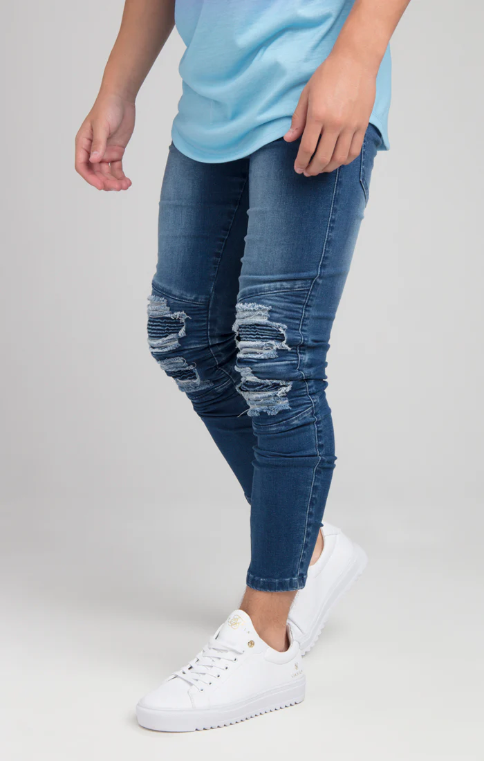 Boys Illusive Mid Wash Biker Denim Jean