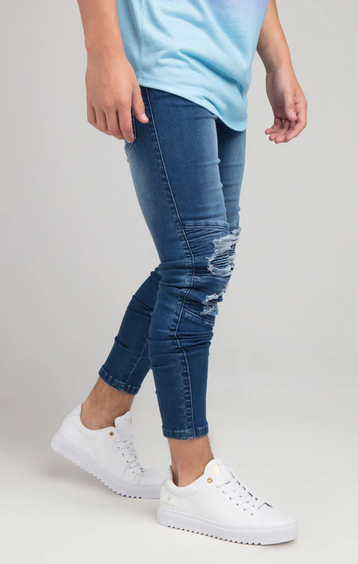 Boys Illusive Mid Wash Biker Denim Jean - Image 2
