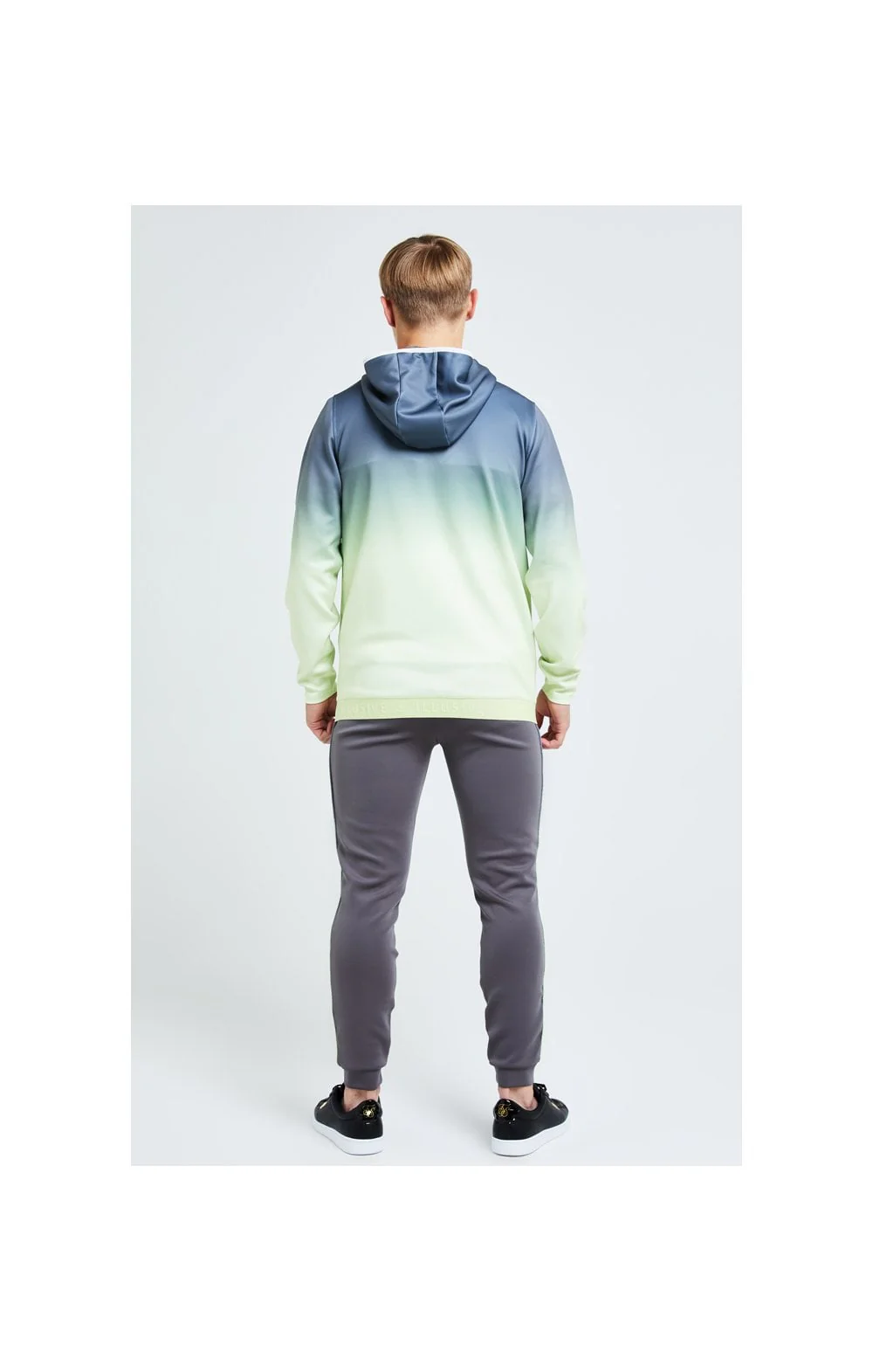 Illusive London Blaze Fade Piping Jogger - Dark Grey & Lime - Image 7