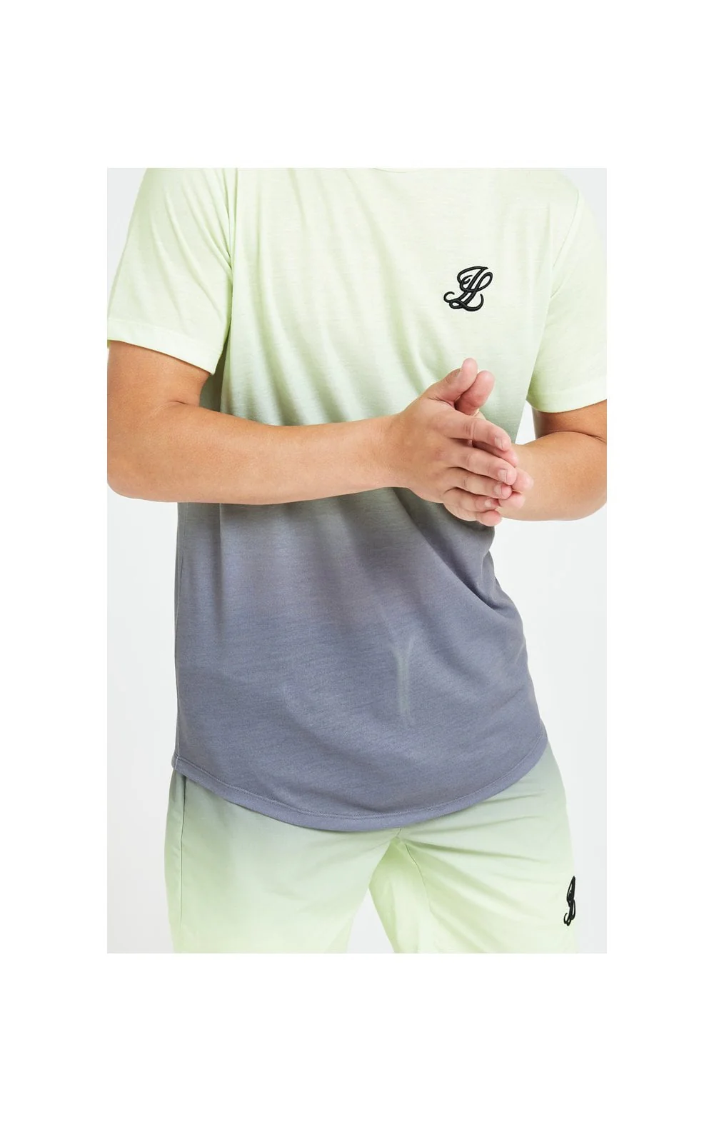 Illusive London Blaze Fade Tee - Dark Grey & Lime - Image 2