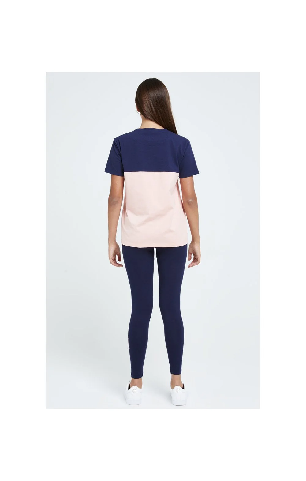 Illusive London Colour Block Boyfriend Tee - Navy & Pink - Image 4