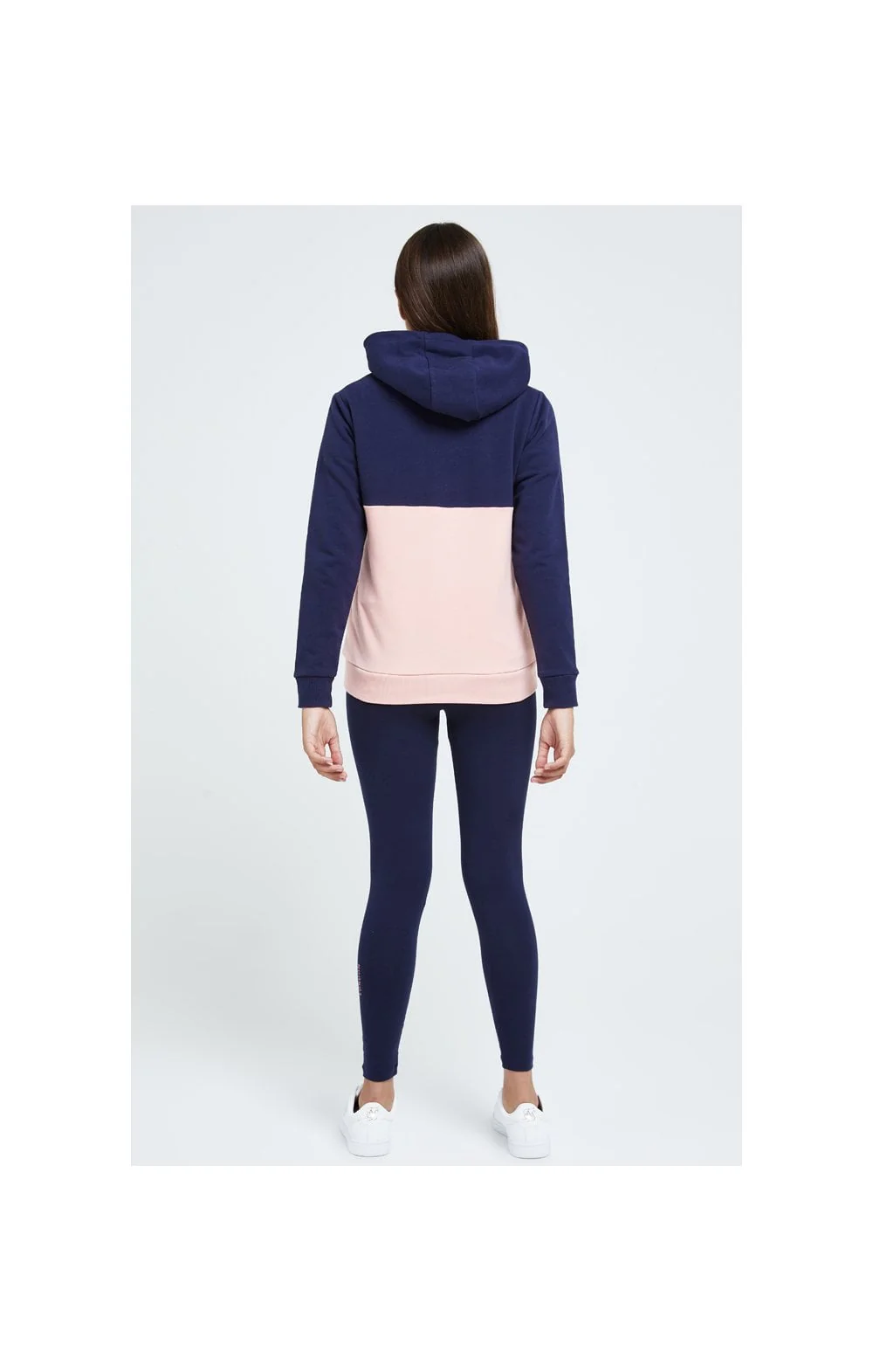 Illusive London Colour Block Hoodie - Navy & Pink - Image 5
