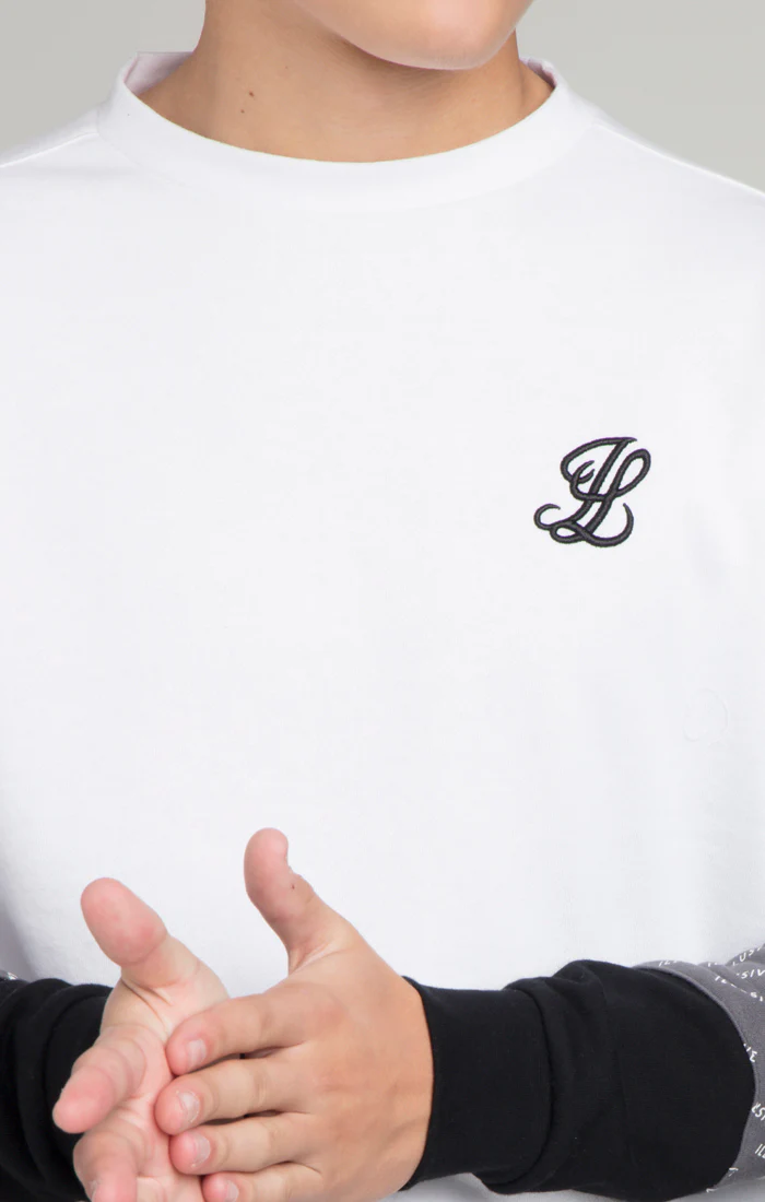 Boys Illusive White Panelled Sweatshirt - Image 4