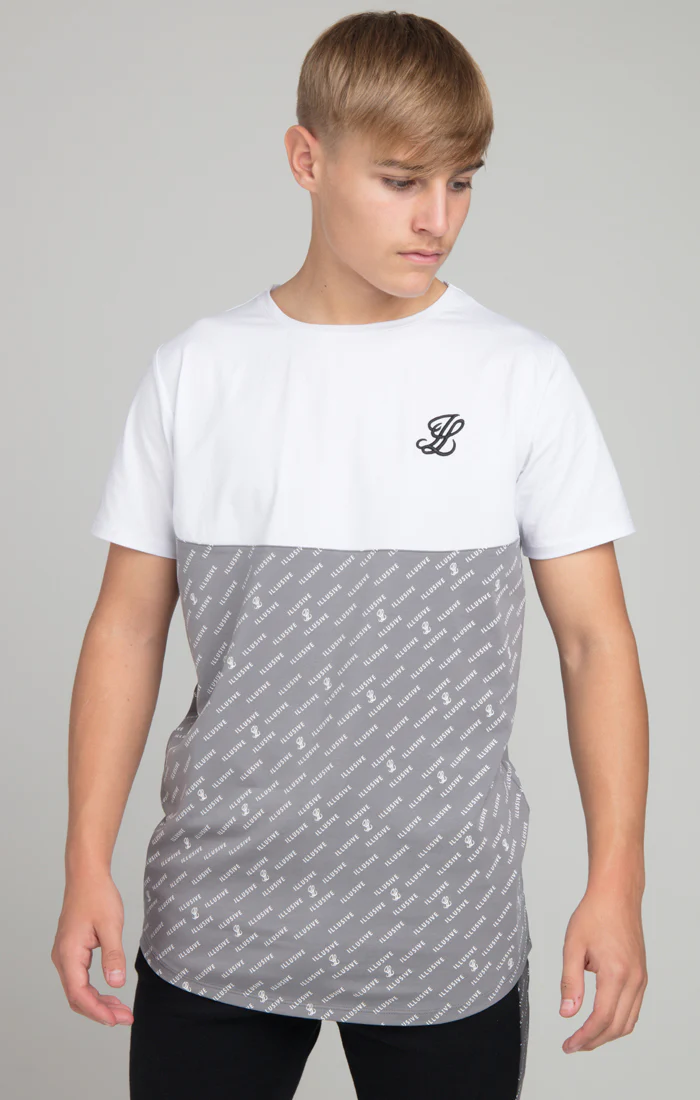 Boys Illusive White Cut And Sew T-Shirt