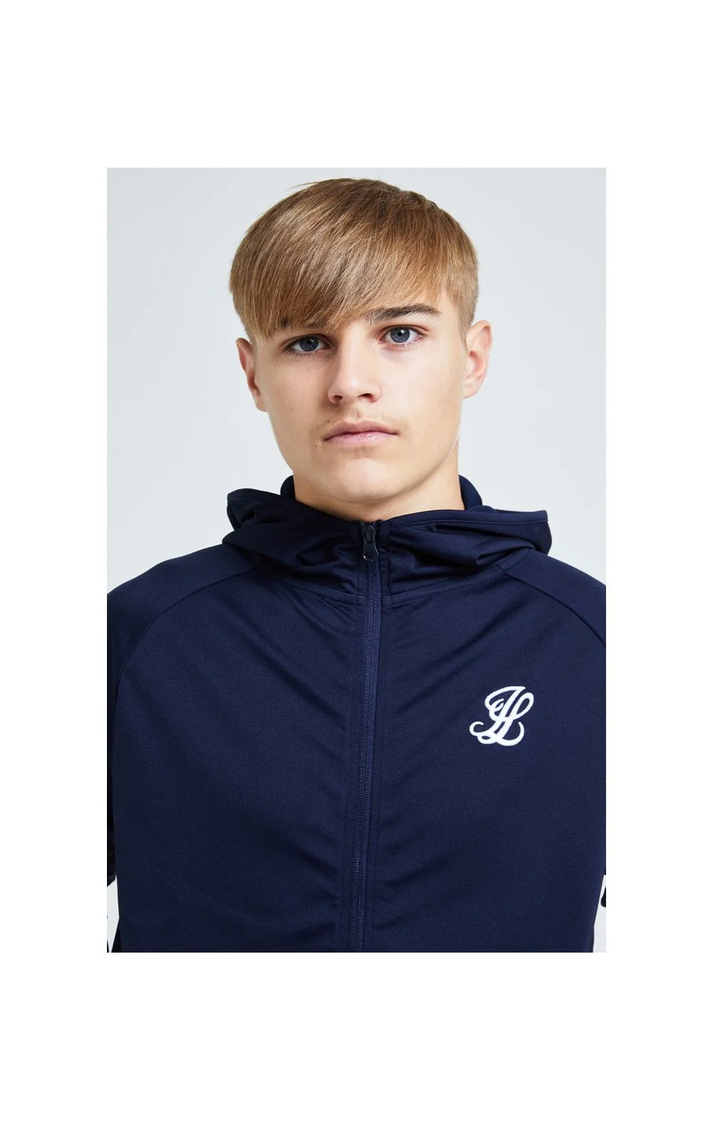 Boys Illusive Navy Zip Thru Hoodie - Image 2