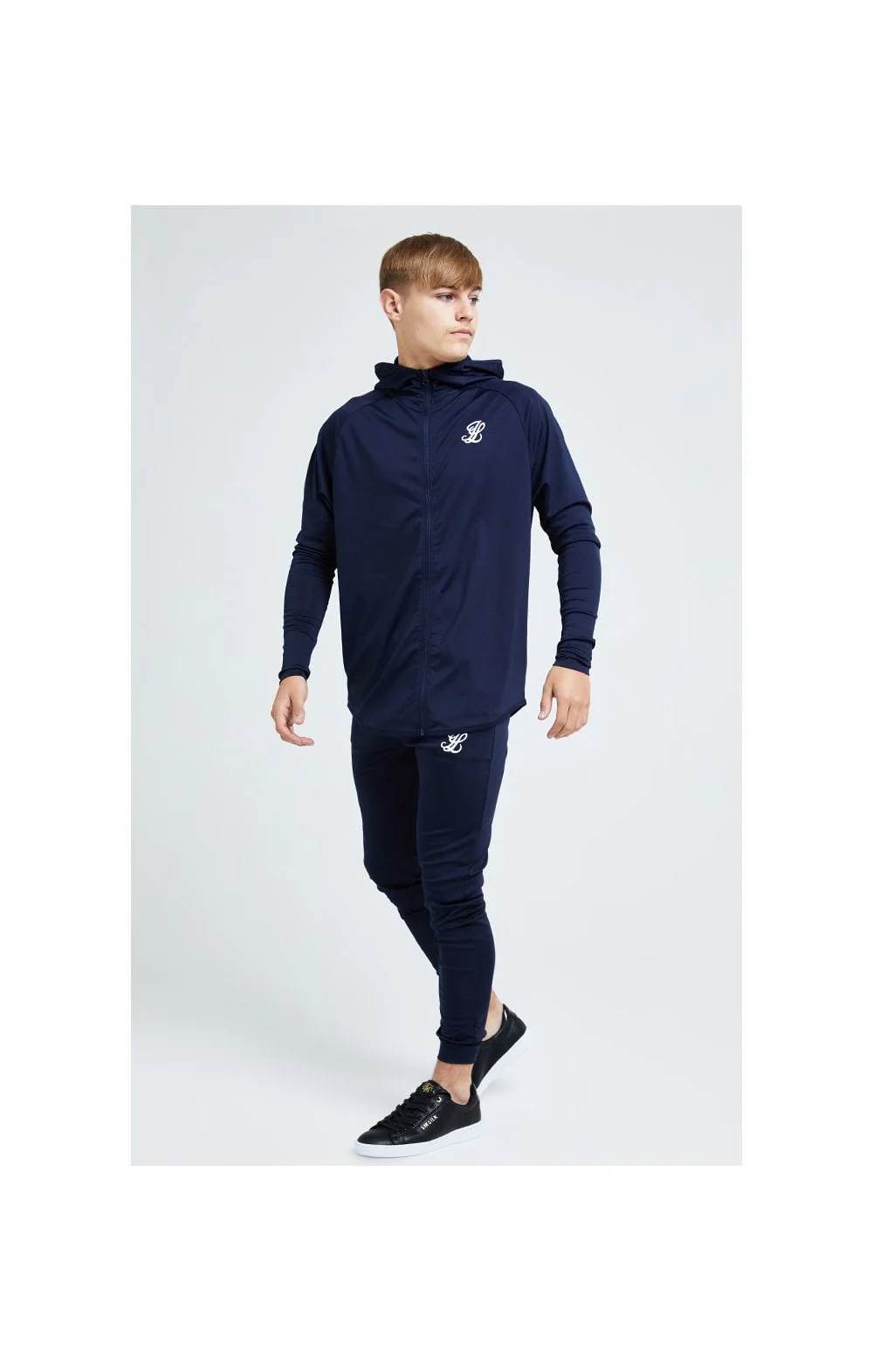 Boys Illusive Navy Zip Thru Hoodie - Image 5