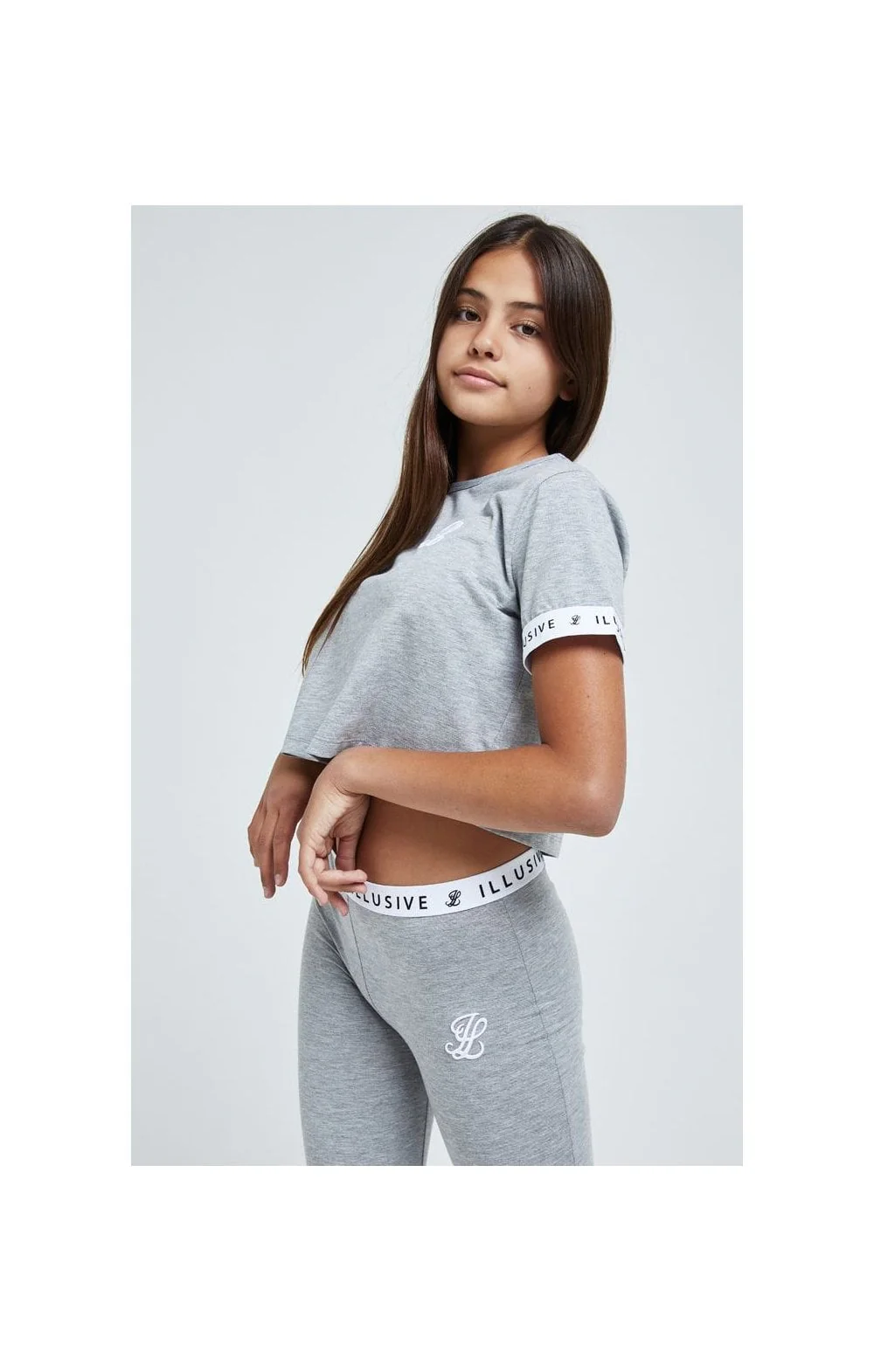 Illusive London Core Crop Tee - Grey Marl - Image 2