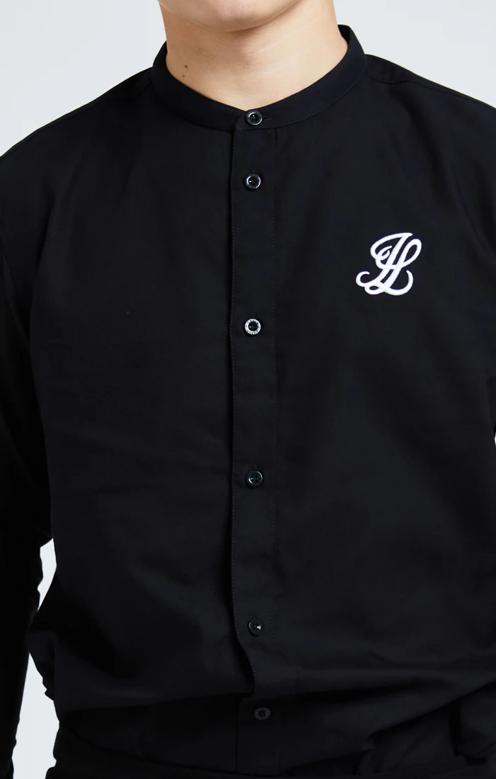 Boys Illusive Black Grandad Shirt - Image 2