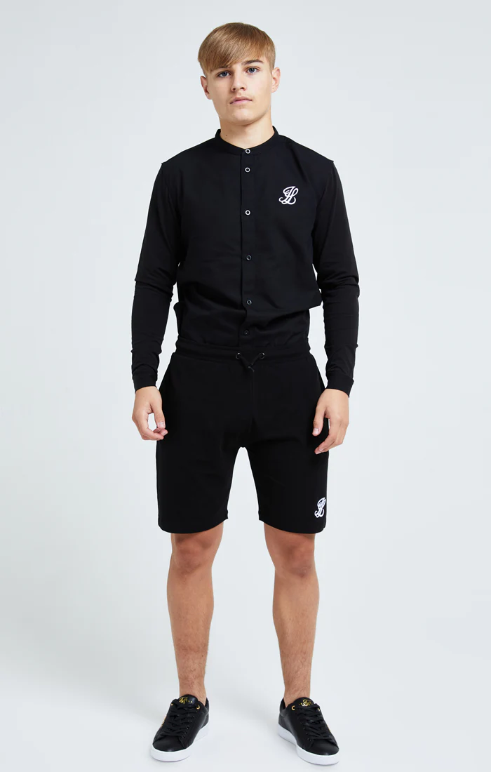 Boys Illusive Black Grandad Shirt - Image 3