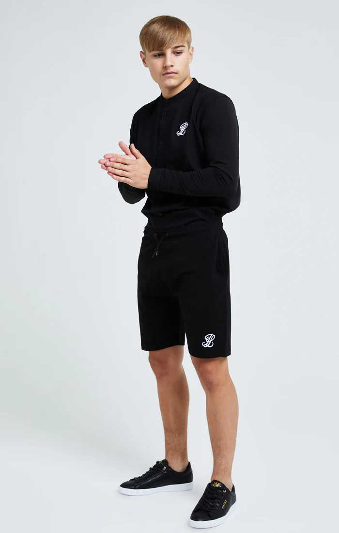 Boys Illusive Black Grandad Shirt - Image 4