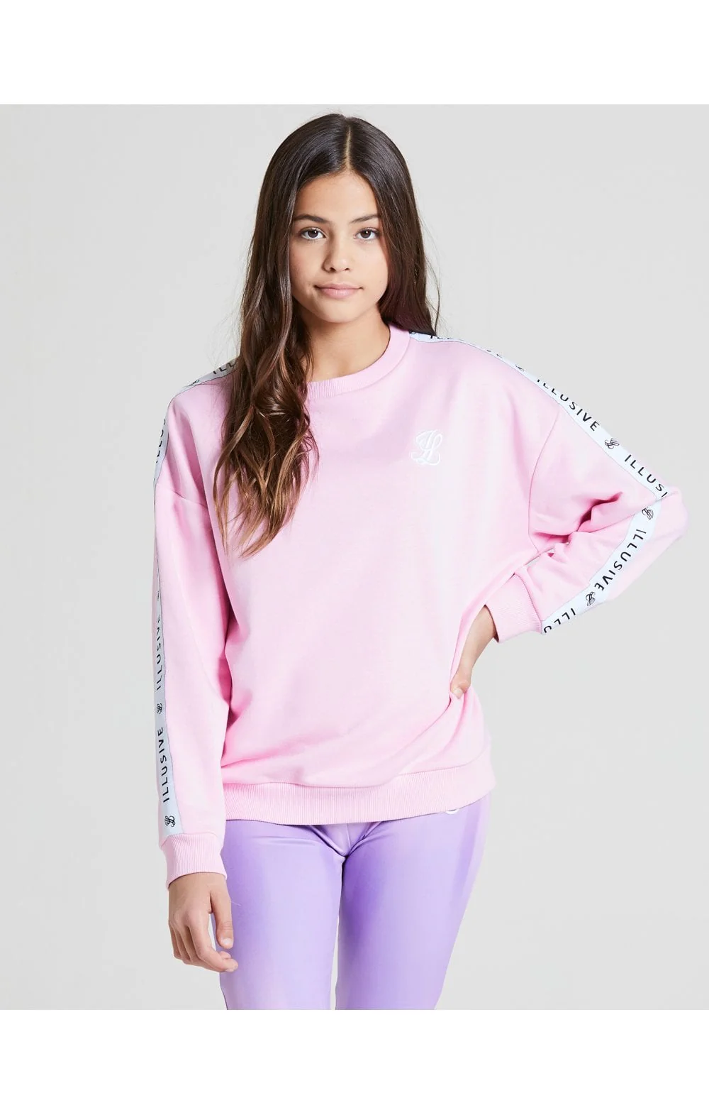 Illusive London Crew Neck Sweater - Pink - Image 2