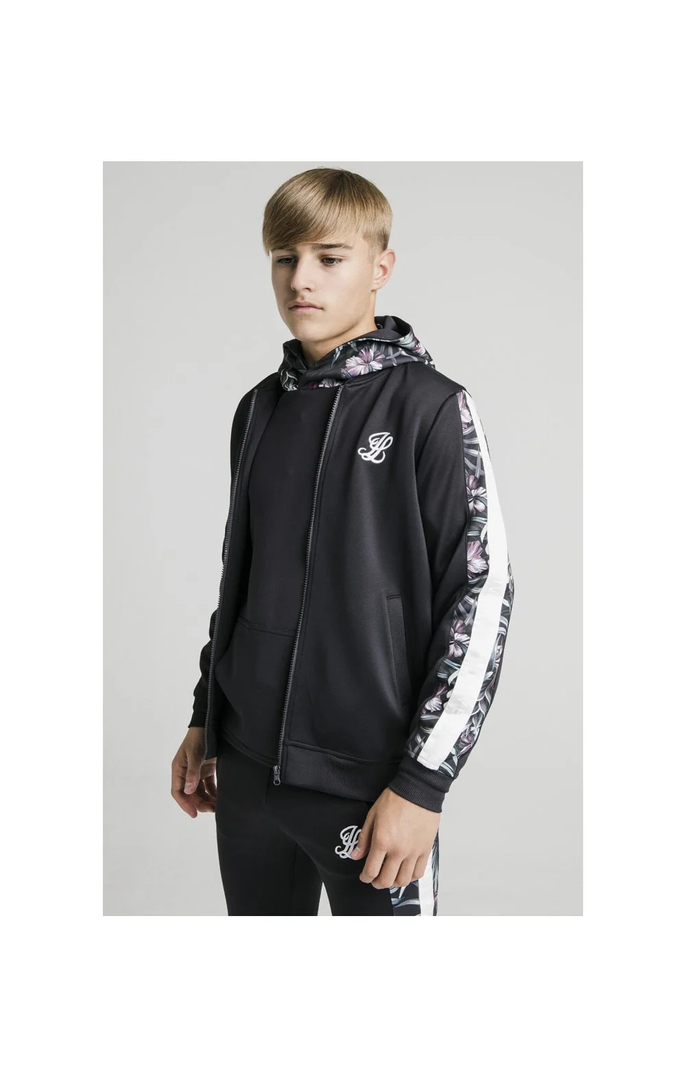 Illusive London Dark Tropical Taped Bomber - Navy