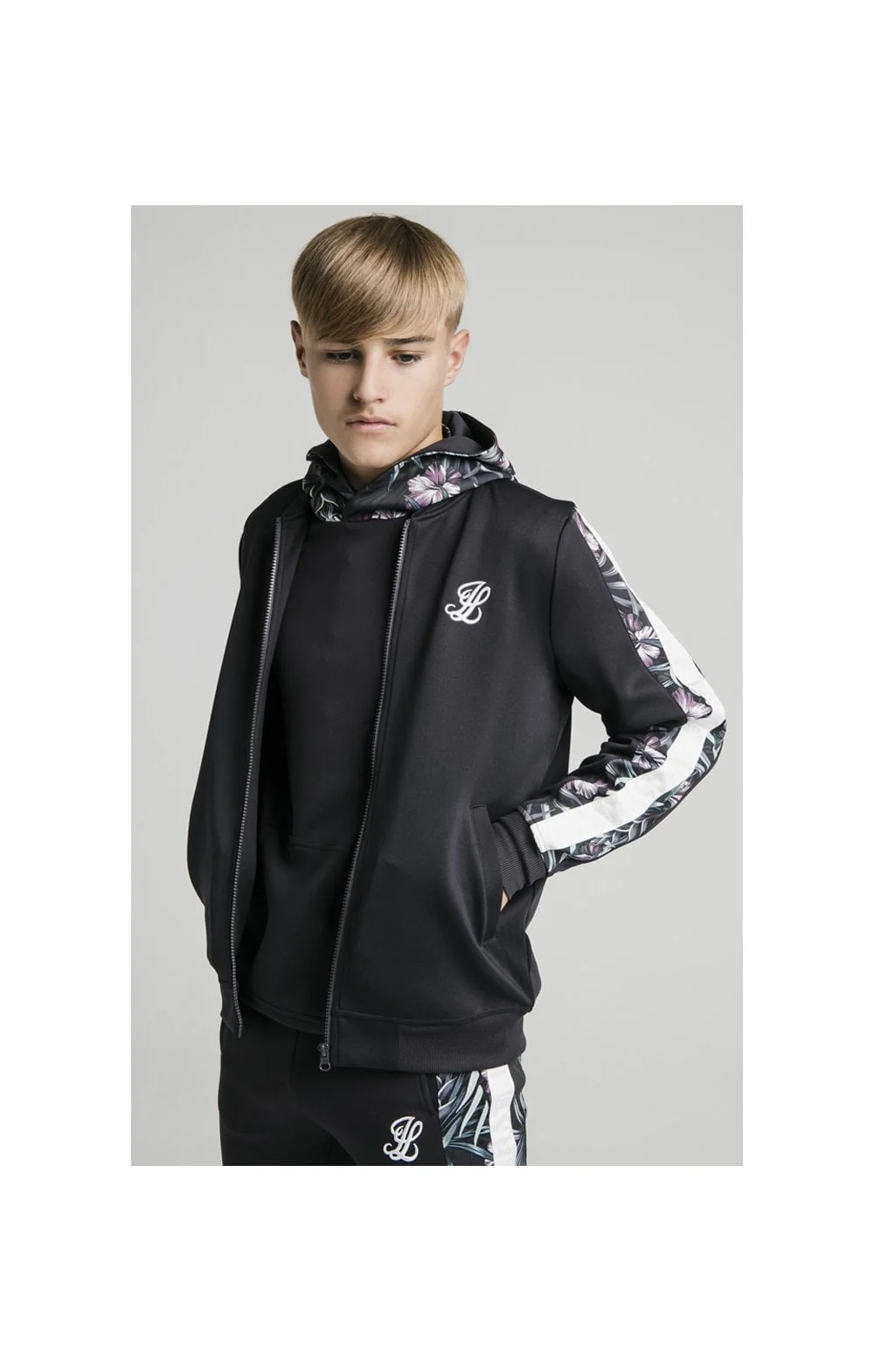 Illusive London Dark Tropical Taped Bomber - Navy - Image 3