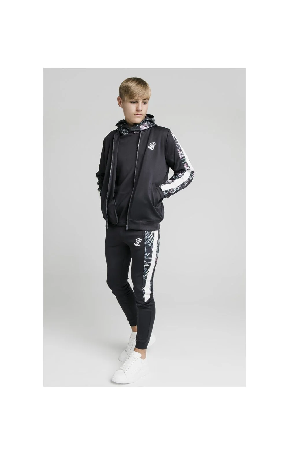 Illusive London Dark Tropical Taped Bomber - Navy - Image 4