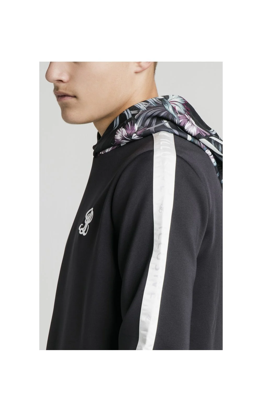 Illusive London Dark Tropical Taped Hoodie - Navy - Image 2