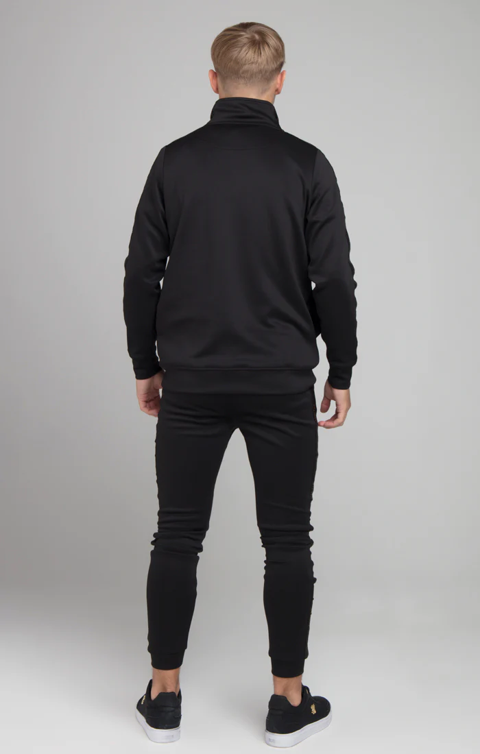 Boys Illusive Black Taped 1/4 Zip Hoodie - Image 3