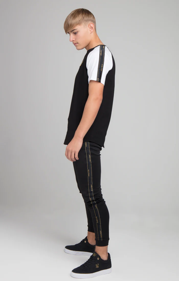 Boys Illusive Black Taped Jogger - Image 2