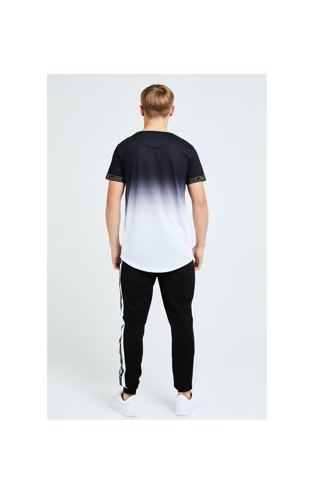Illusive London Diverge Fade Tech Tee - Black Gold & White - Image 5