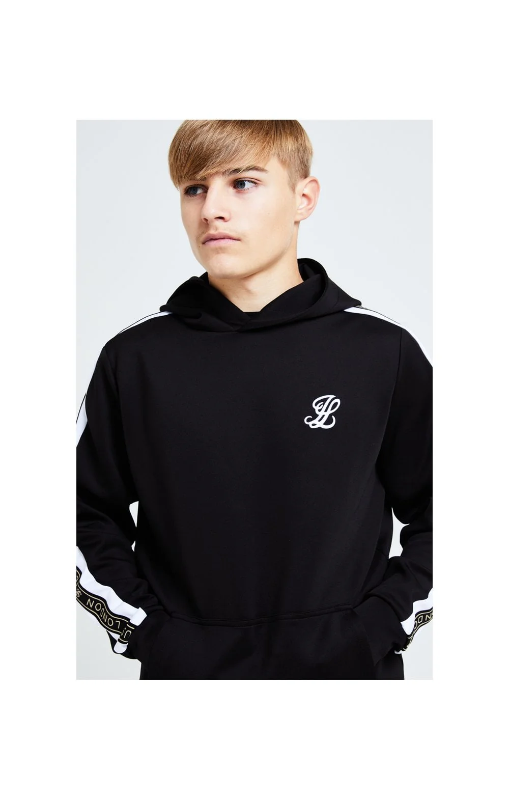 Illusive London Diverge Overhead Hoodie - Black Gold & White - Image 2