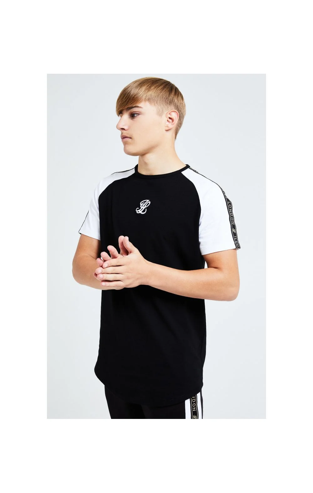 Illusive London Diverge Raglan Tee - Black Gold & White - Image 2