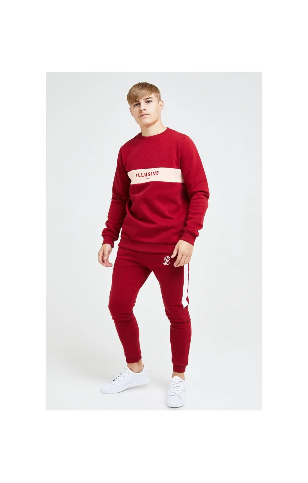 Illusive London Divergence Crew Sweater - Red & Pink - Image 4