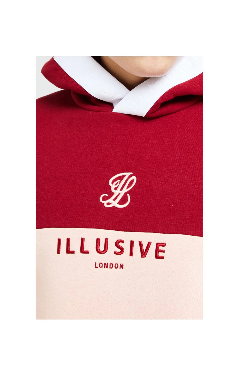 Illusive London Divergence Overhead Hoodie - Red & Pink - Image 2