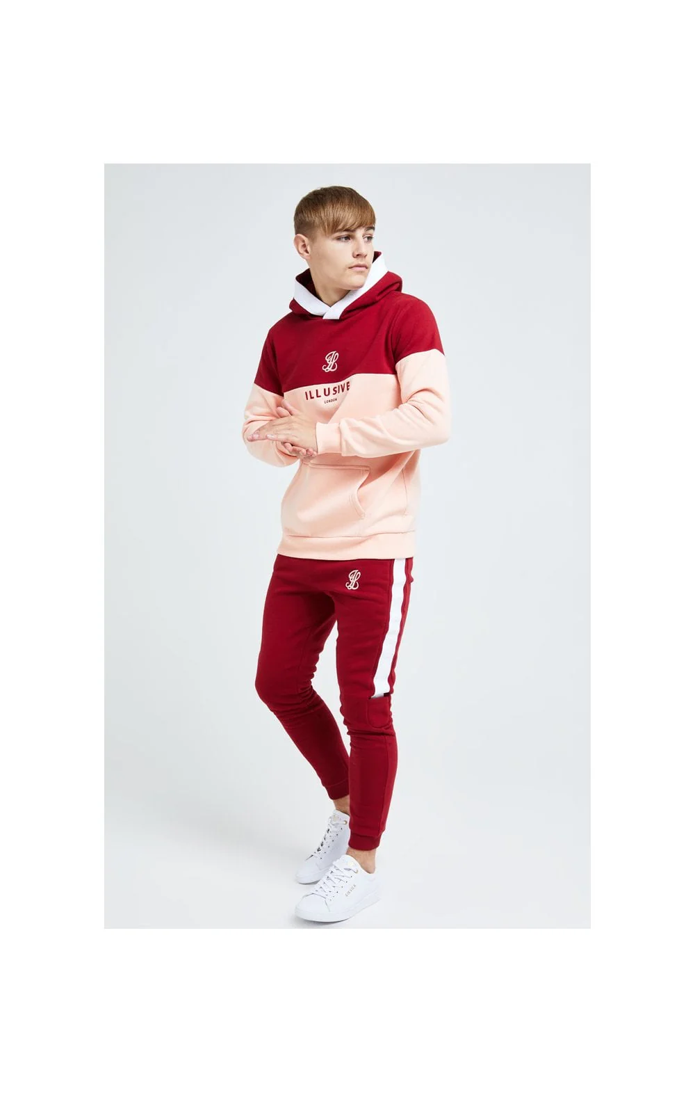Illusive London Divergence Overhead Hoodie - Red & Pink - Image 4