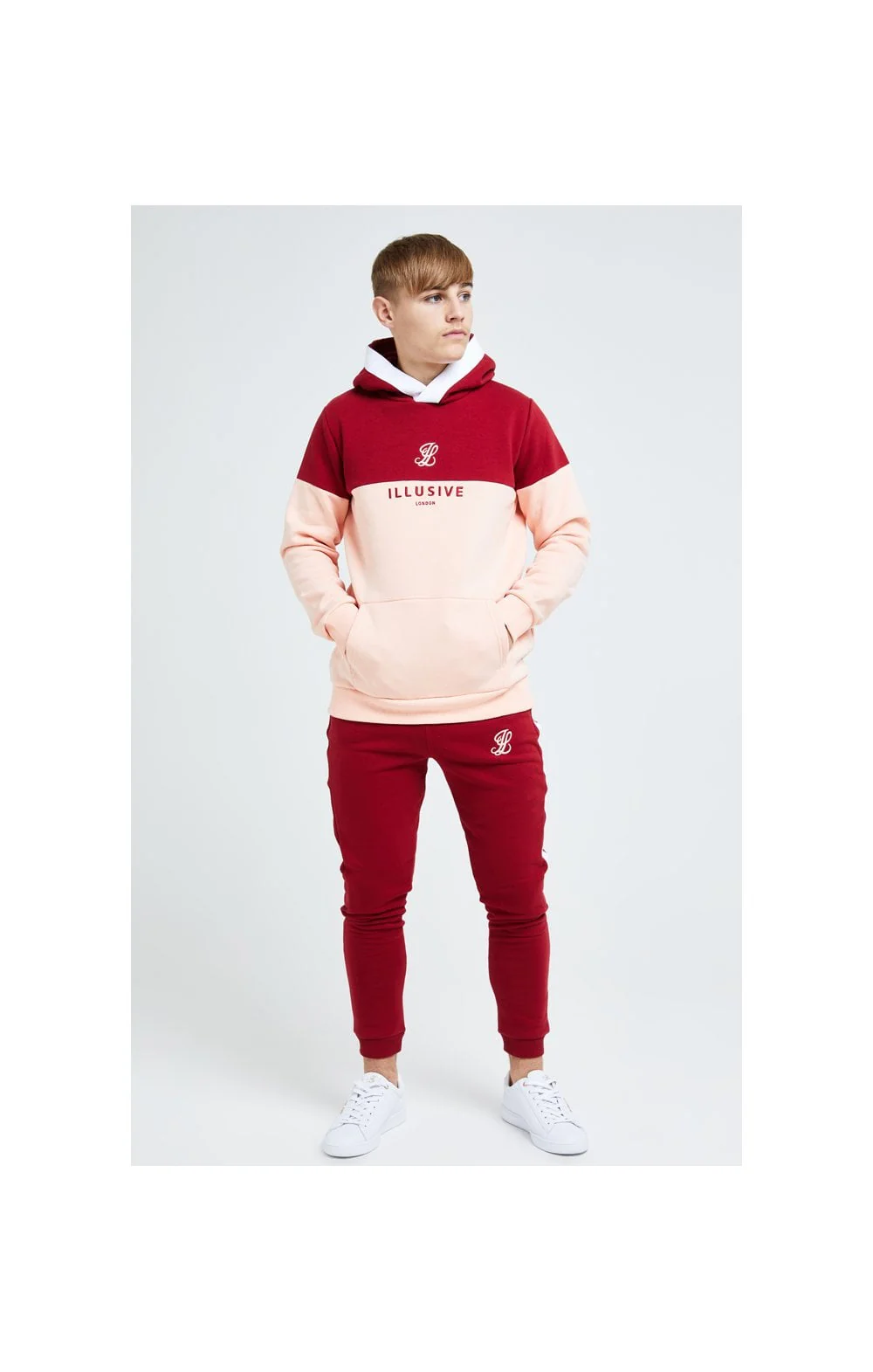 Illusive London Divergence Overhead Hoodie - Red & Pink - Image 6
