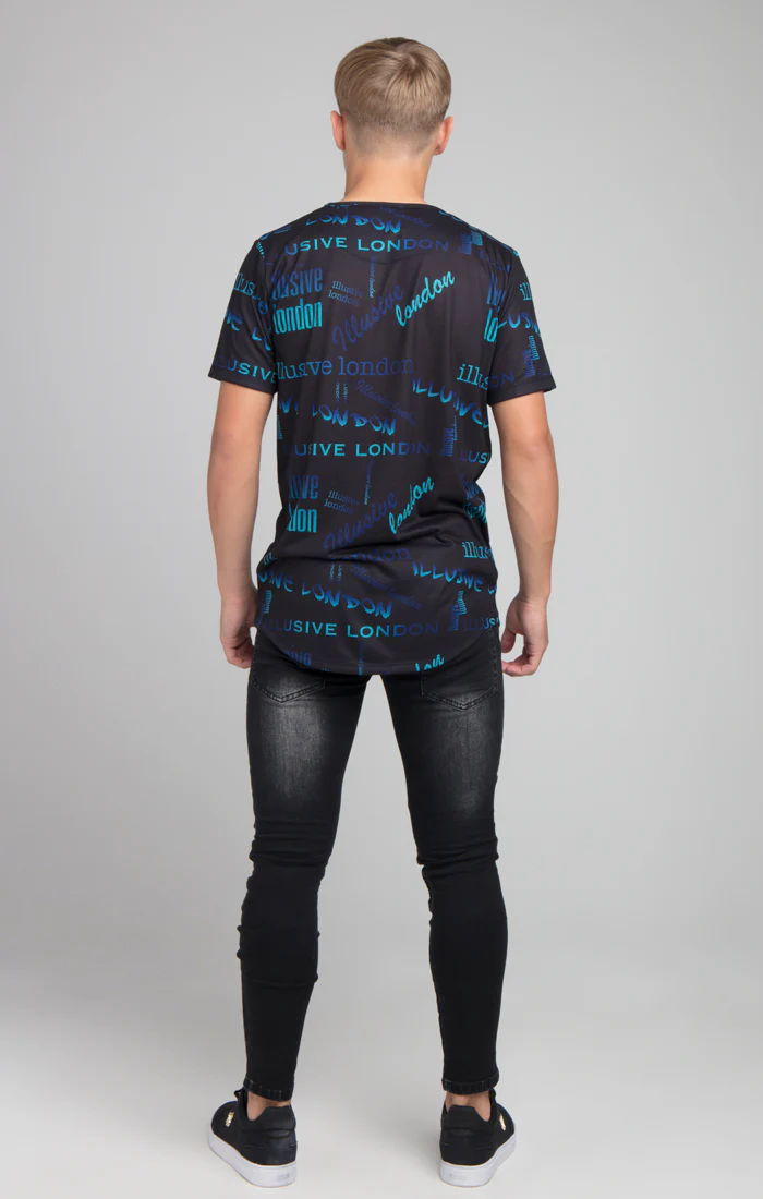Boys Illusive Black Logo Printed T-Shirt - Image 5