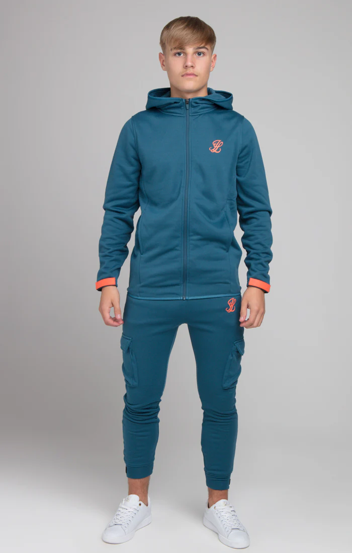 Boys Illusive Blue Zip Thru Hoodie - Image 3