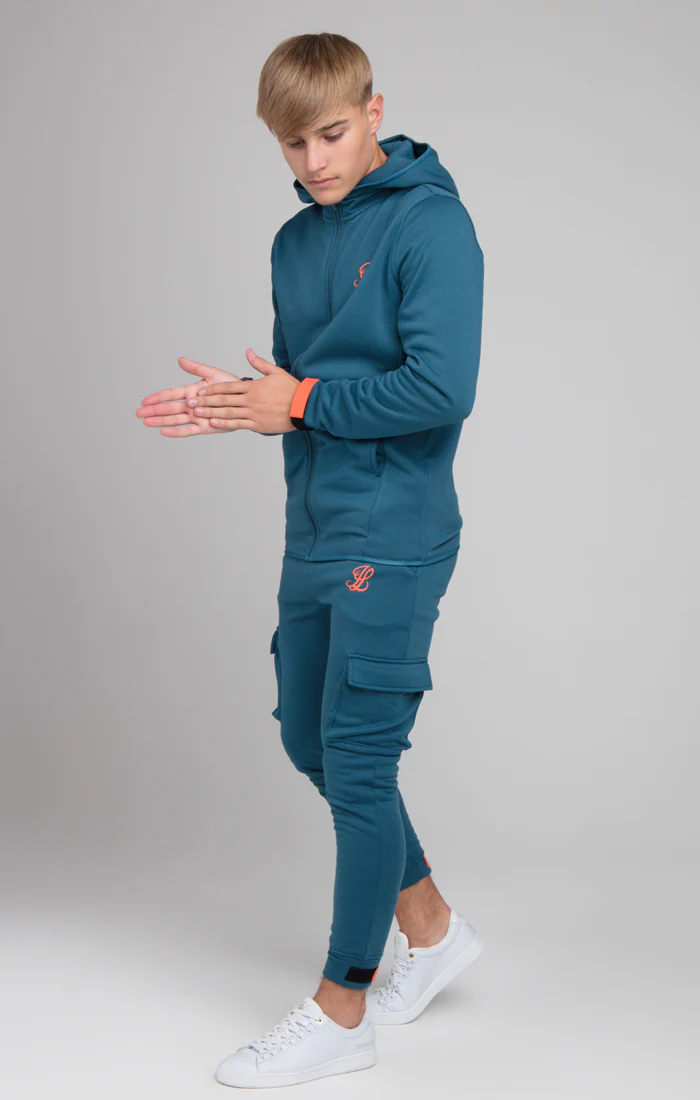 Boys Illusive Blue Zip Thru Hoodie - Image 4
