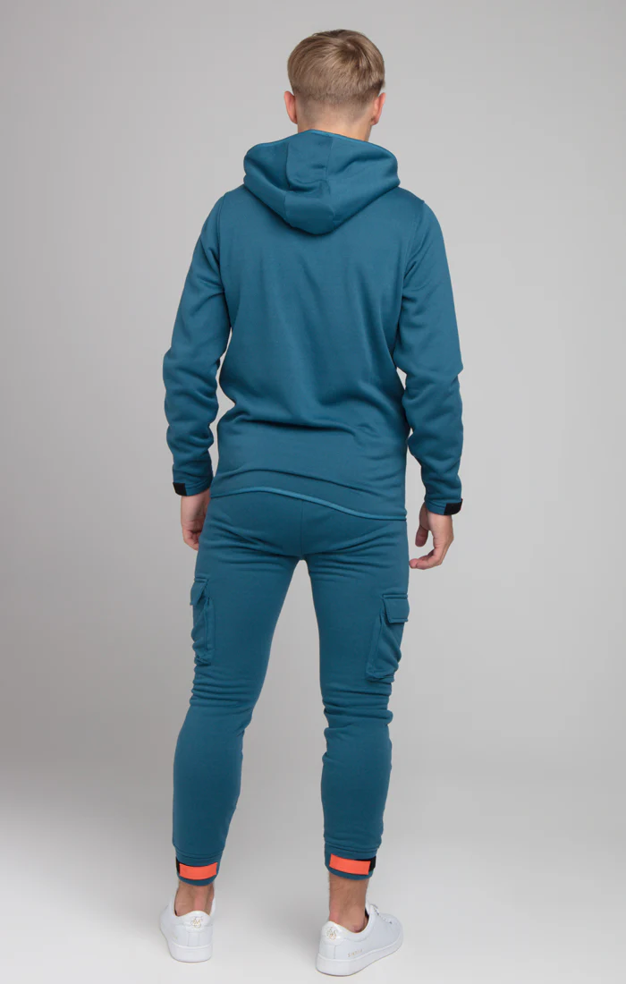 Boys Illusive Blue Zip Thru Hoodie - Image 5