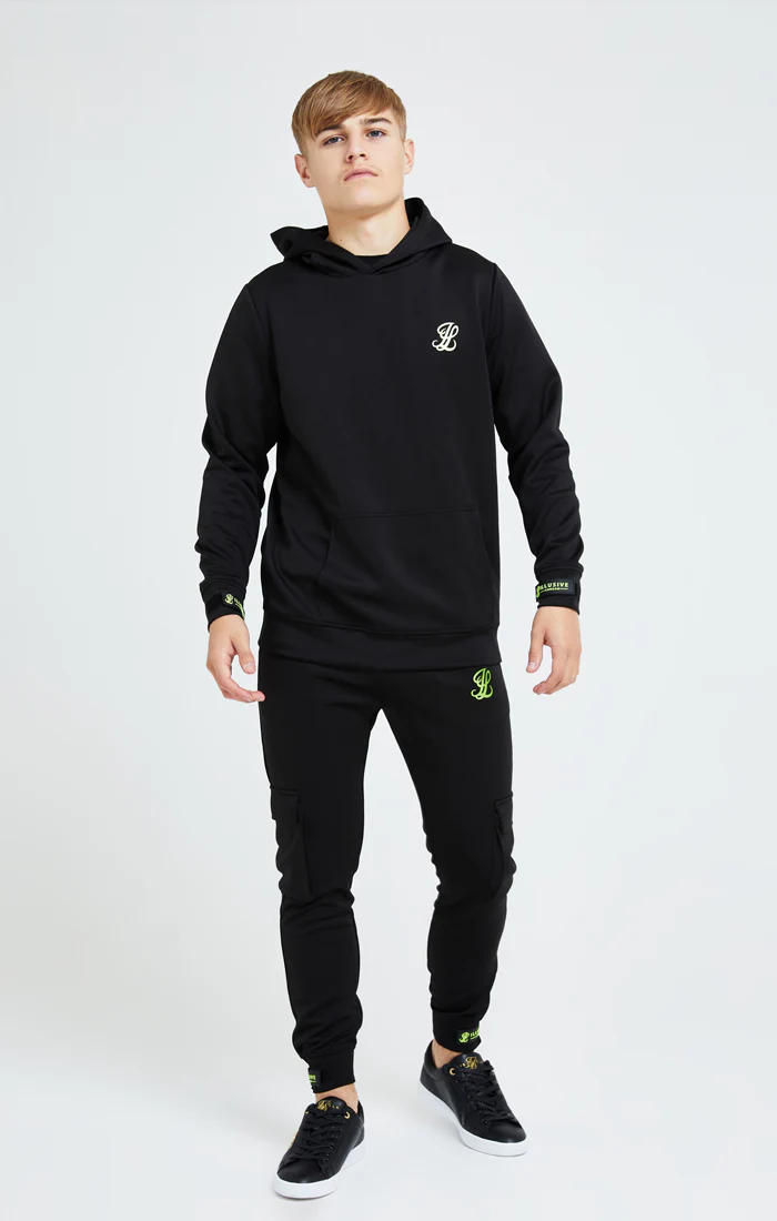 Illusive London Element Overhead Hoodie - Black & Green - Image 3